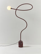 Lampadaire avec pied en marbre Akseli - Lie de vin, marbré
