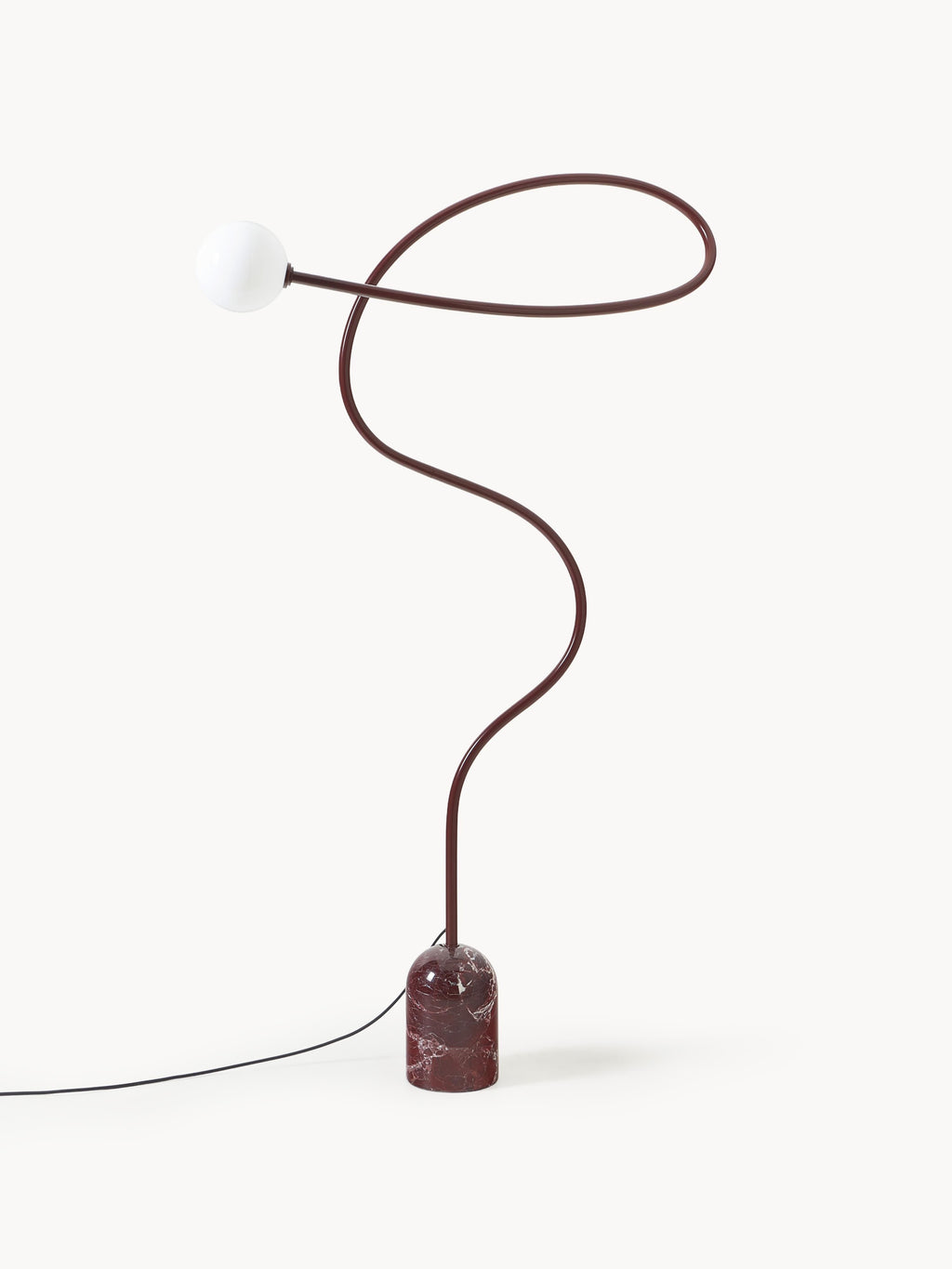 Lampadaire avec pied en marbre Akseli - Lie de vin, marbré