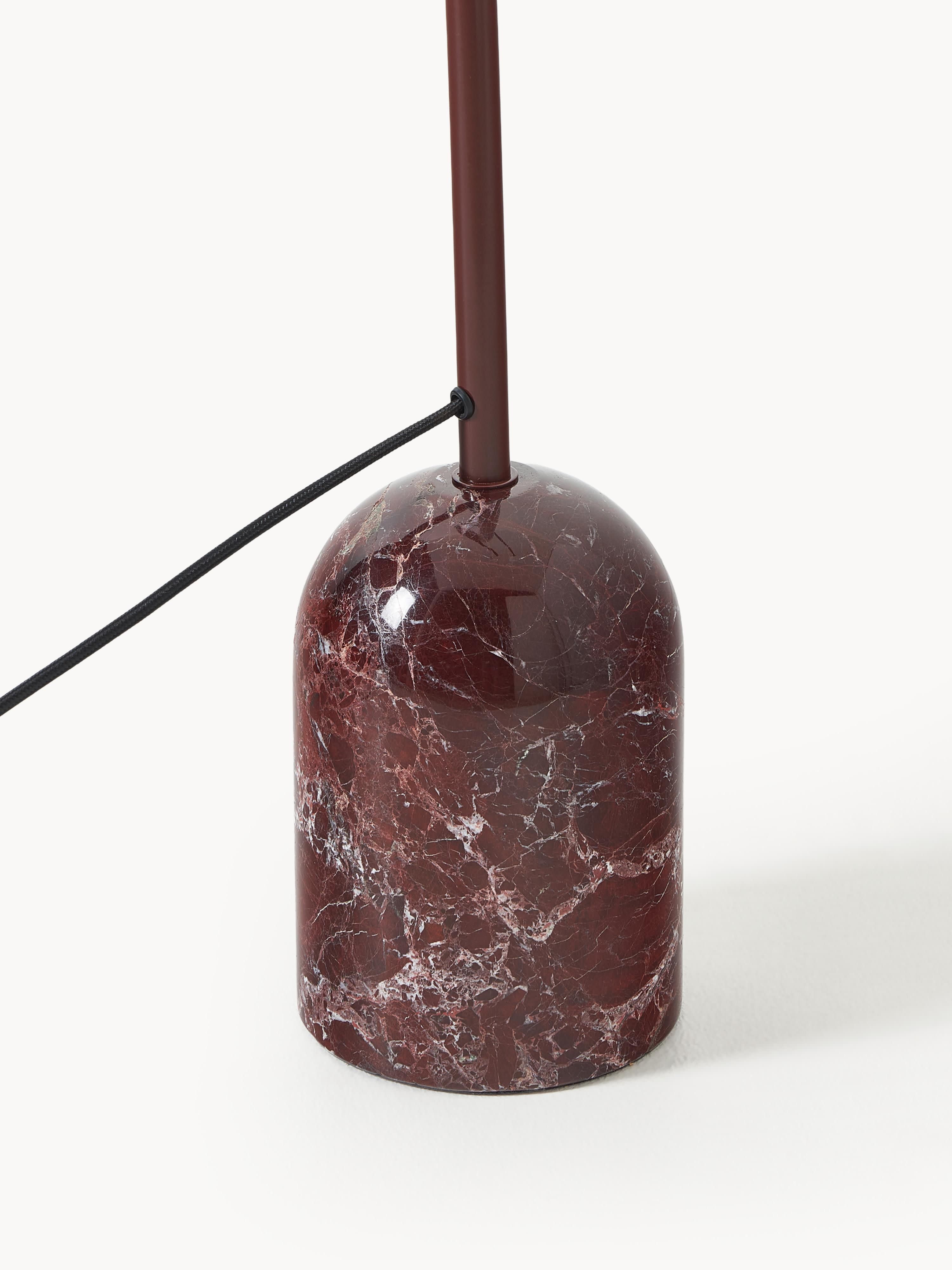 Lampadaire avec pied en marbre Akseli - Lie de vin, marbré