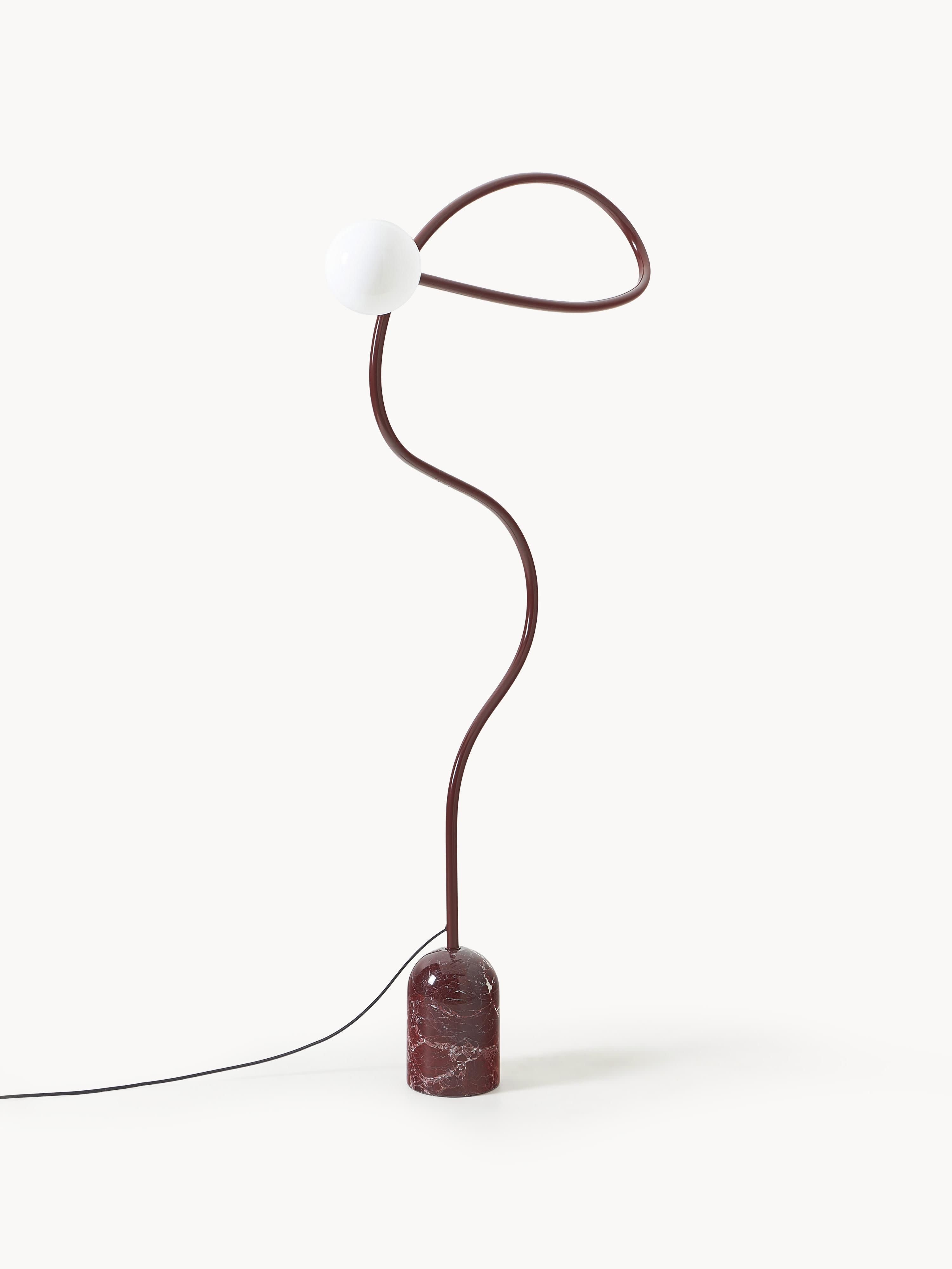 Lampadaire avec pied en marbre Akseli - Lie de vin, marbré