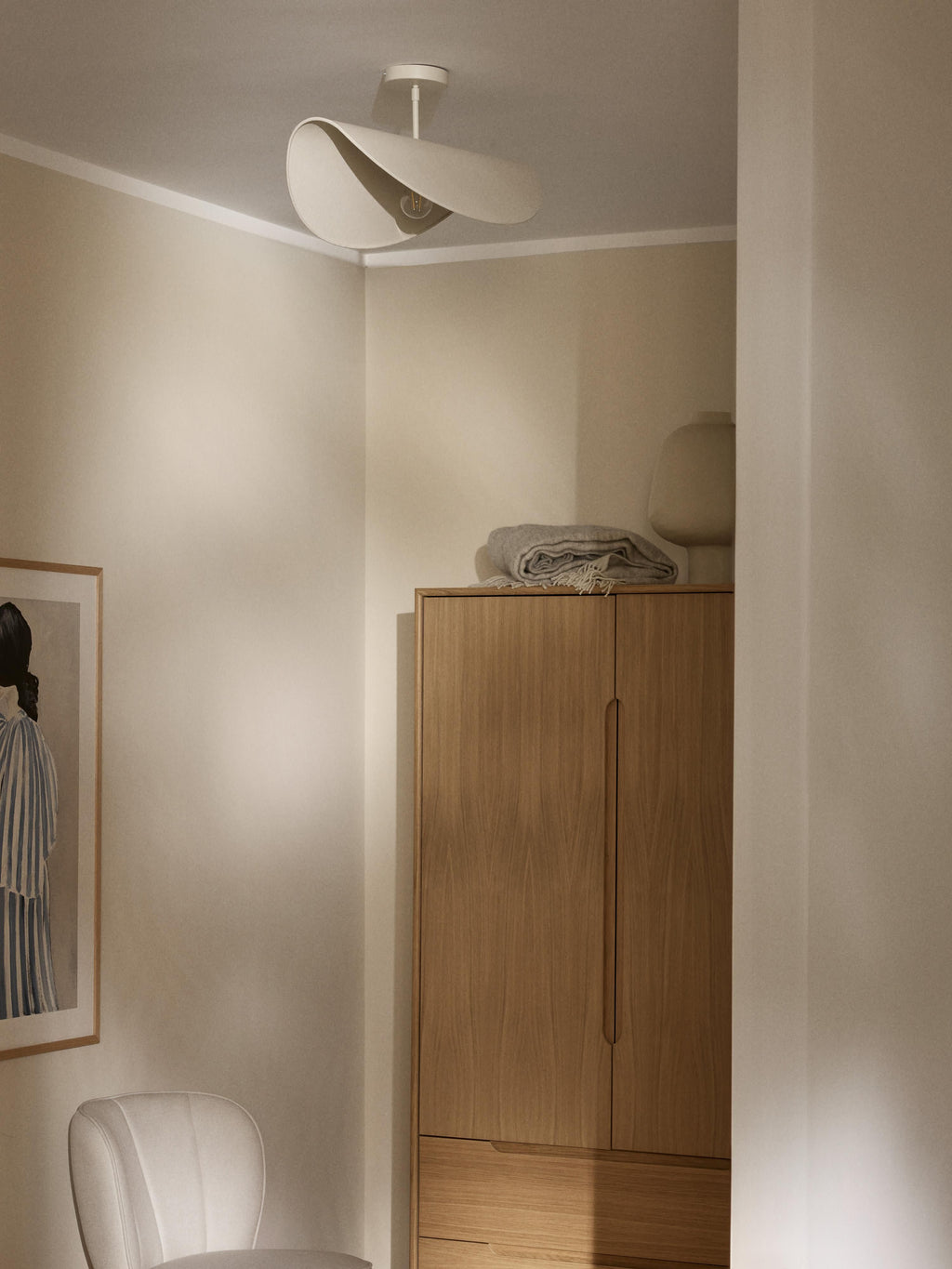 Plafonnier design en lin Aadam - Beige clair