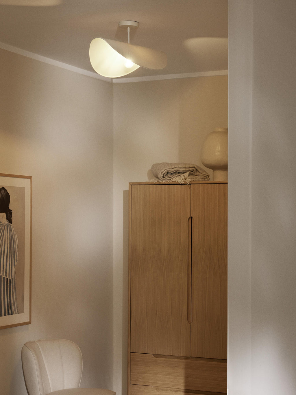 Plafonnier design en lin Aadam - Beige clair