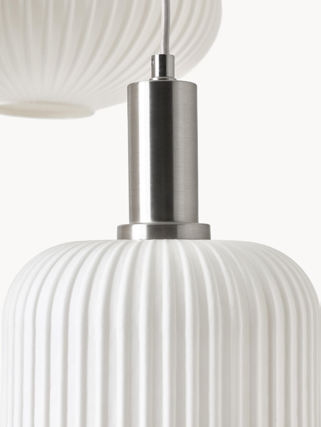 Suspension grappe en verre opalescent Elian - Beige, argenté