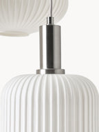Suspension grappe en verre opalescent Elian - Beige, argenté