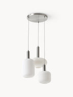 Suspension grappe en verre opalescent Elian - Beige, argenté