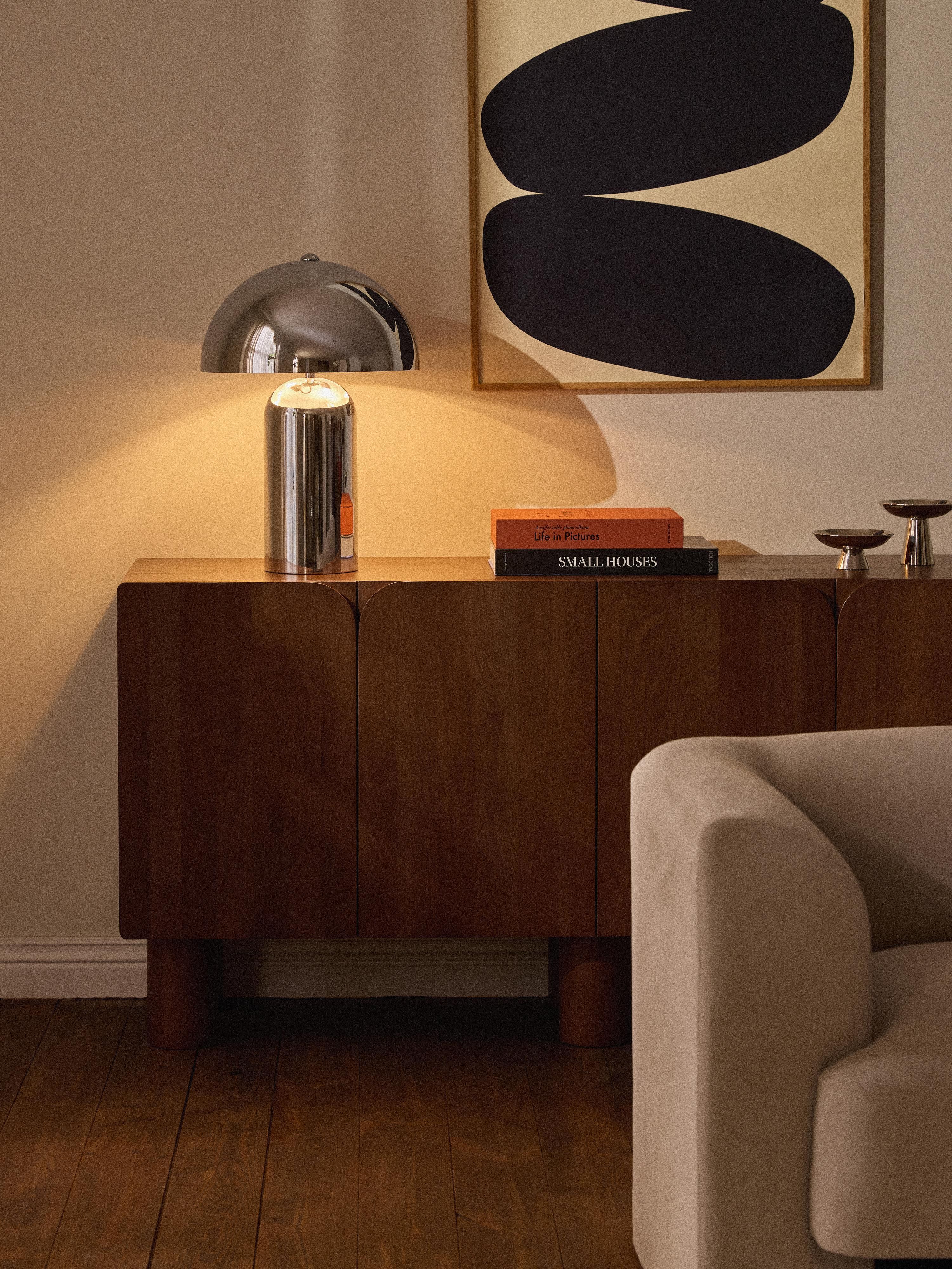 Petite lampe à poser rétro Elmo - Argenté, haute brillance