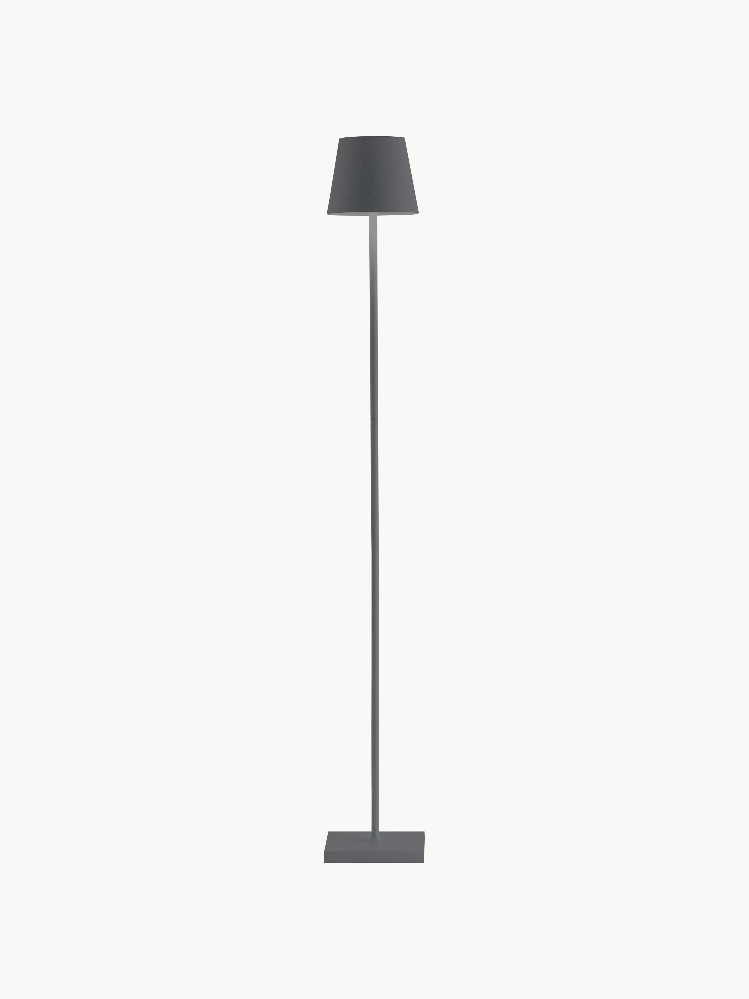 Petit lampadaire LED à intensité variable Athos, hauteur réglable - Gris foncé, mat