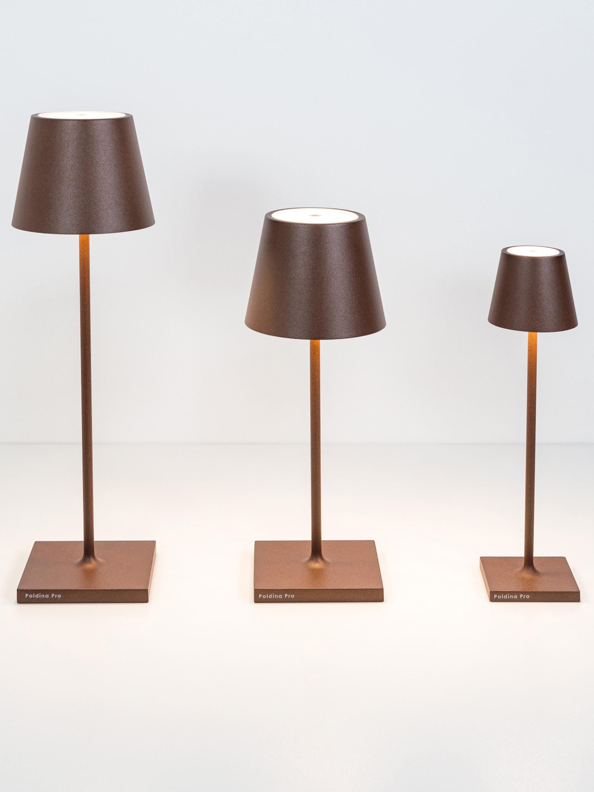 Lampe à poser LED mobile Athos, intensité ajustable - Brun foncé, mat