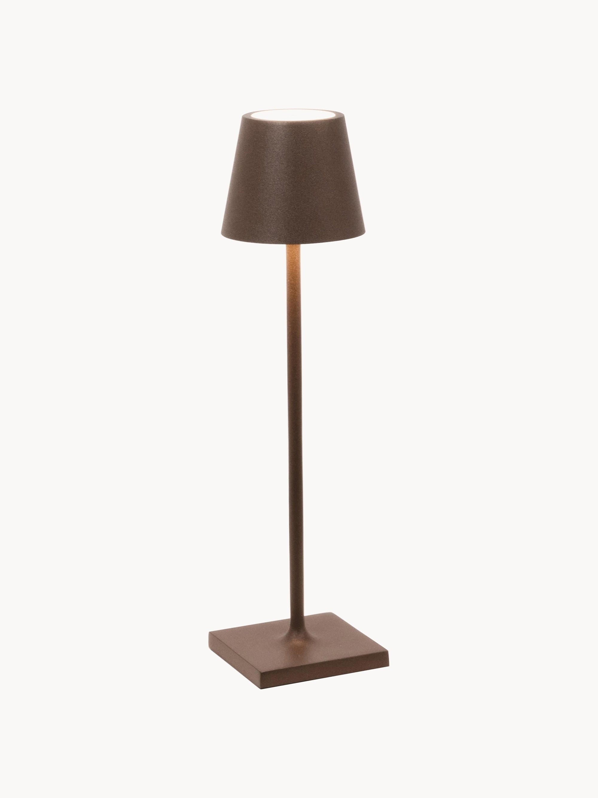 Lampe à poser LED mobile Athos, intensité ajustable - Brun foncé, mat