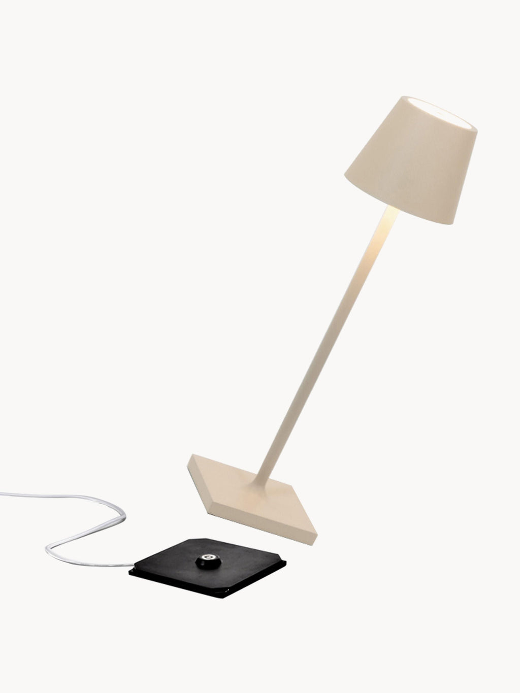 Lampe à poser LED mobile Athos, intensité ajustable - Beige clair, mat