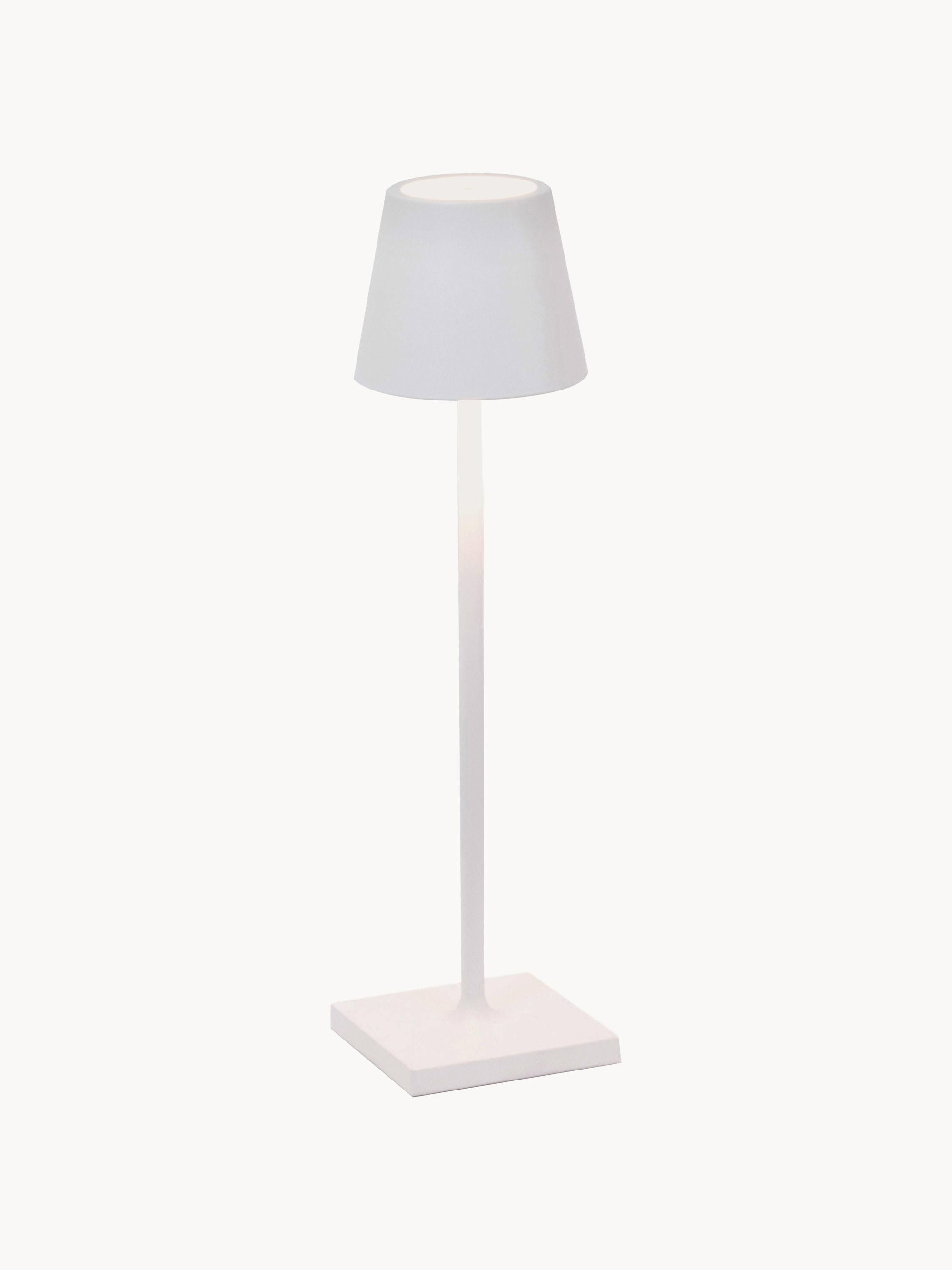 Lampe à poser LED mobile Athos, intensité ajustable - Blanc, mat