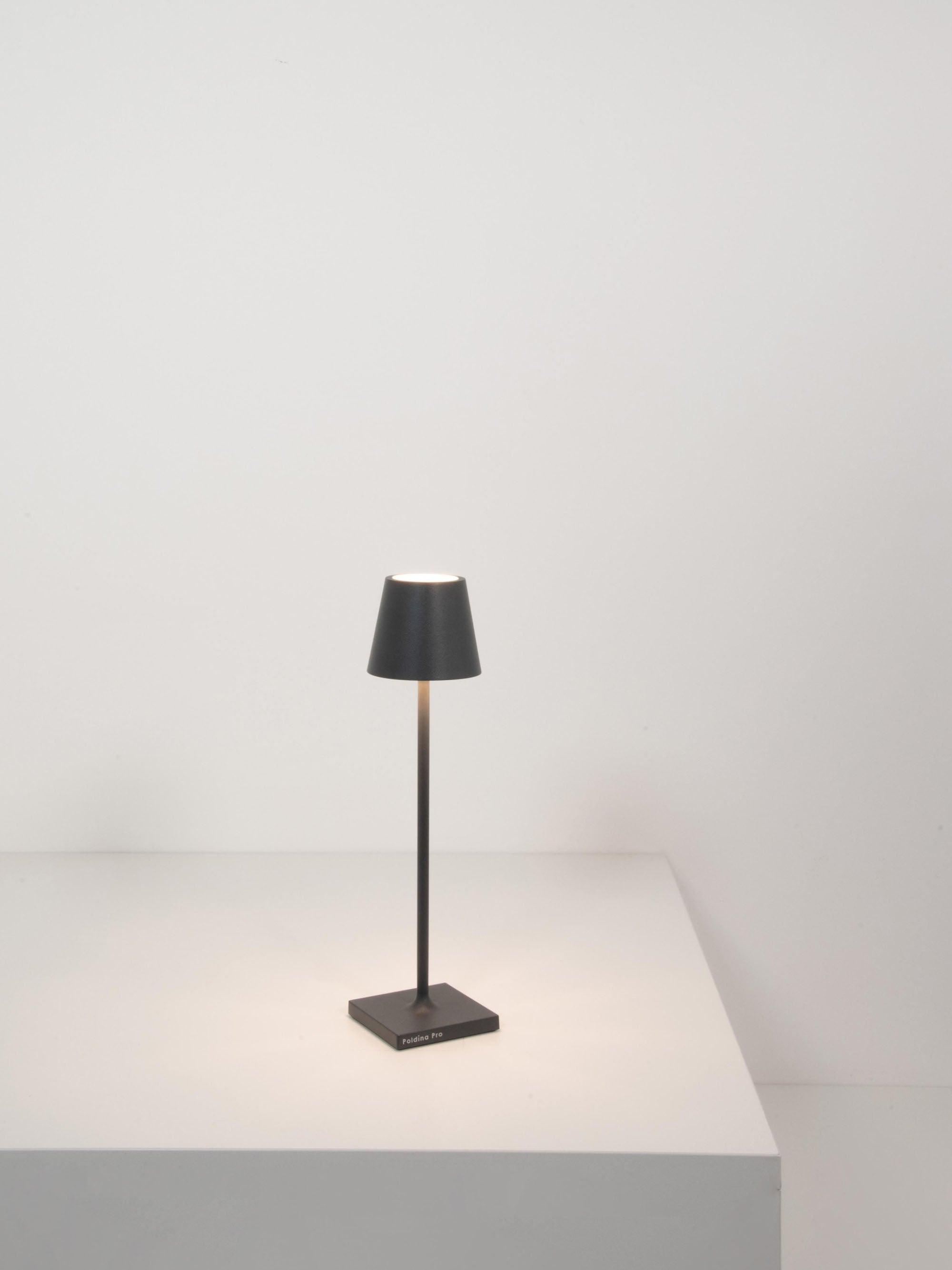 Lampe à poser LED mobile Athos, intensité ajustable - Anthracite, mat