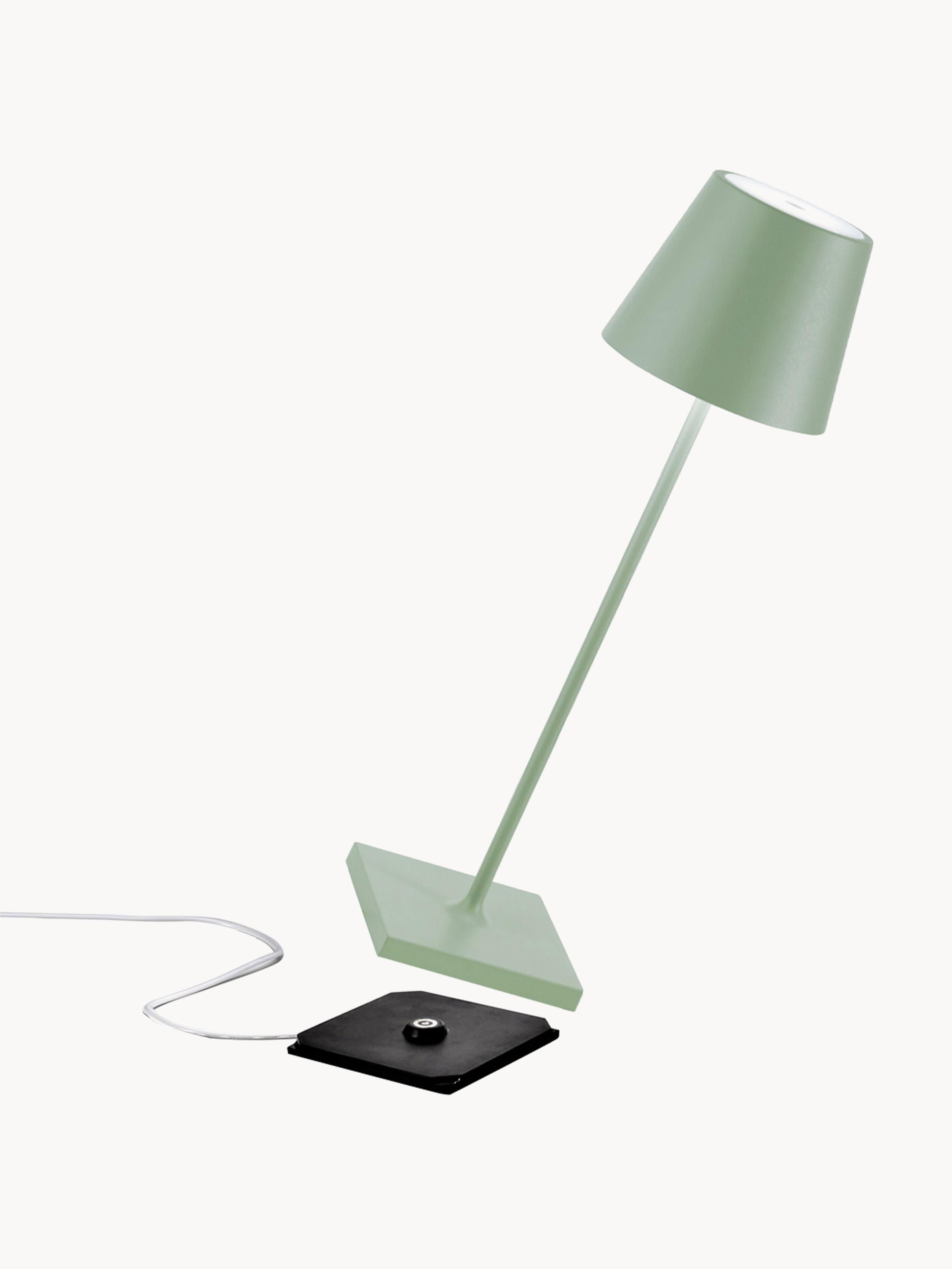 Lampe à poser LED mobile Athos, intensité ajustable - Vert sauge, mat