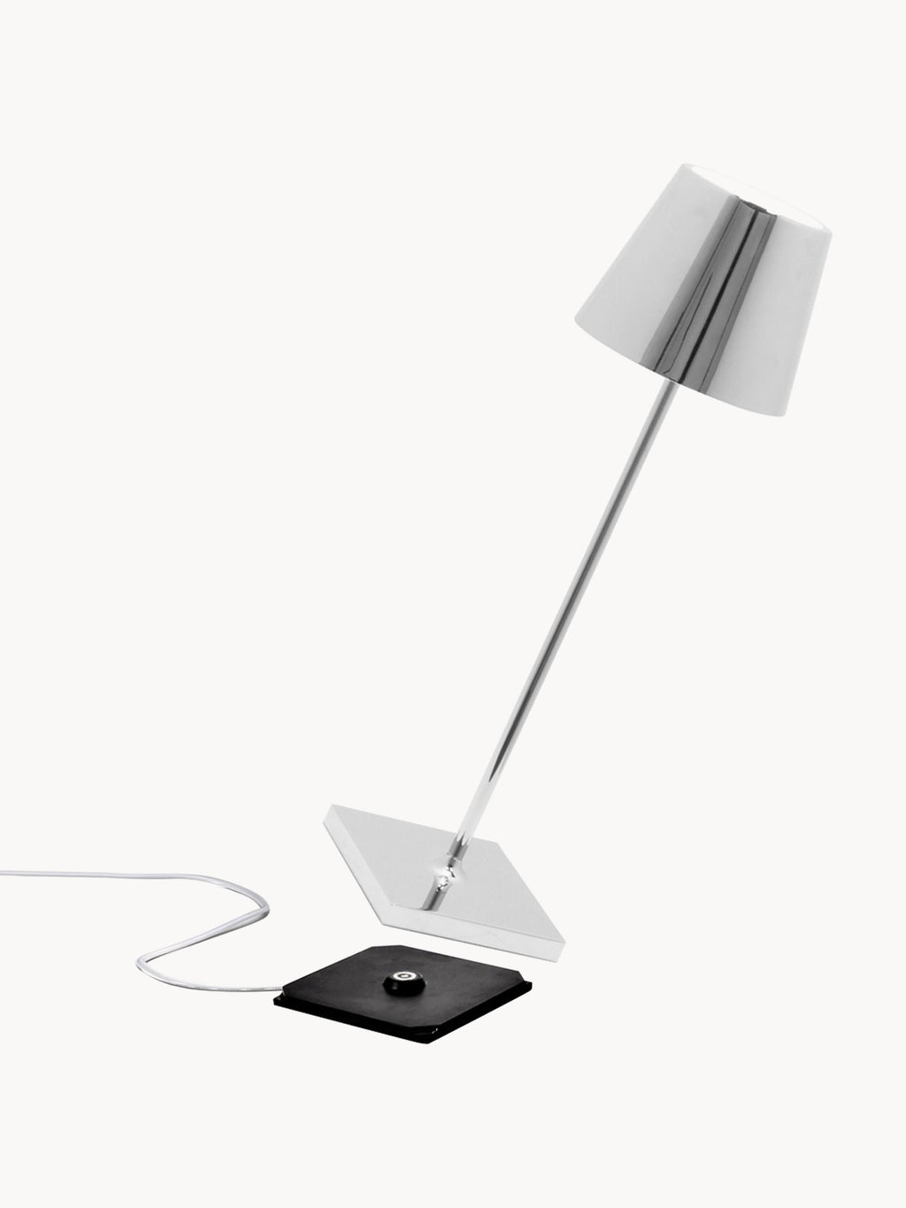 Lampe à poser LED mobile Athos, intensité ajustable - Argenté, haute brillance