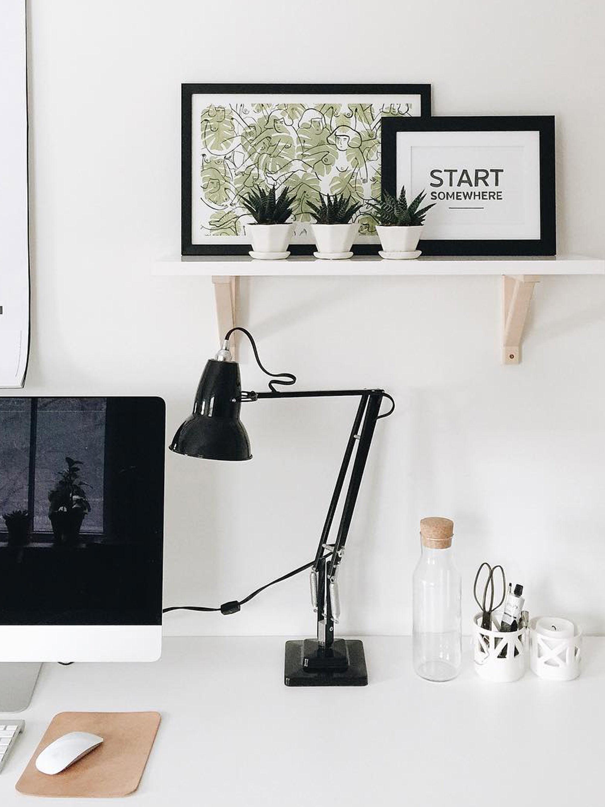 Grande lampe de bureau LED Seff - Noir