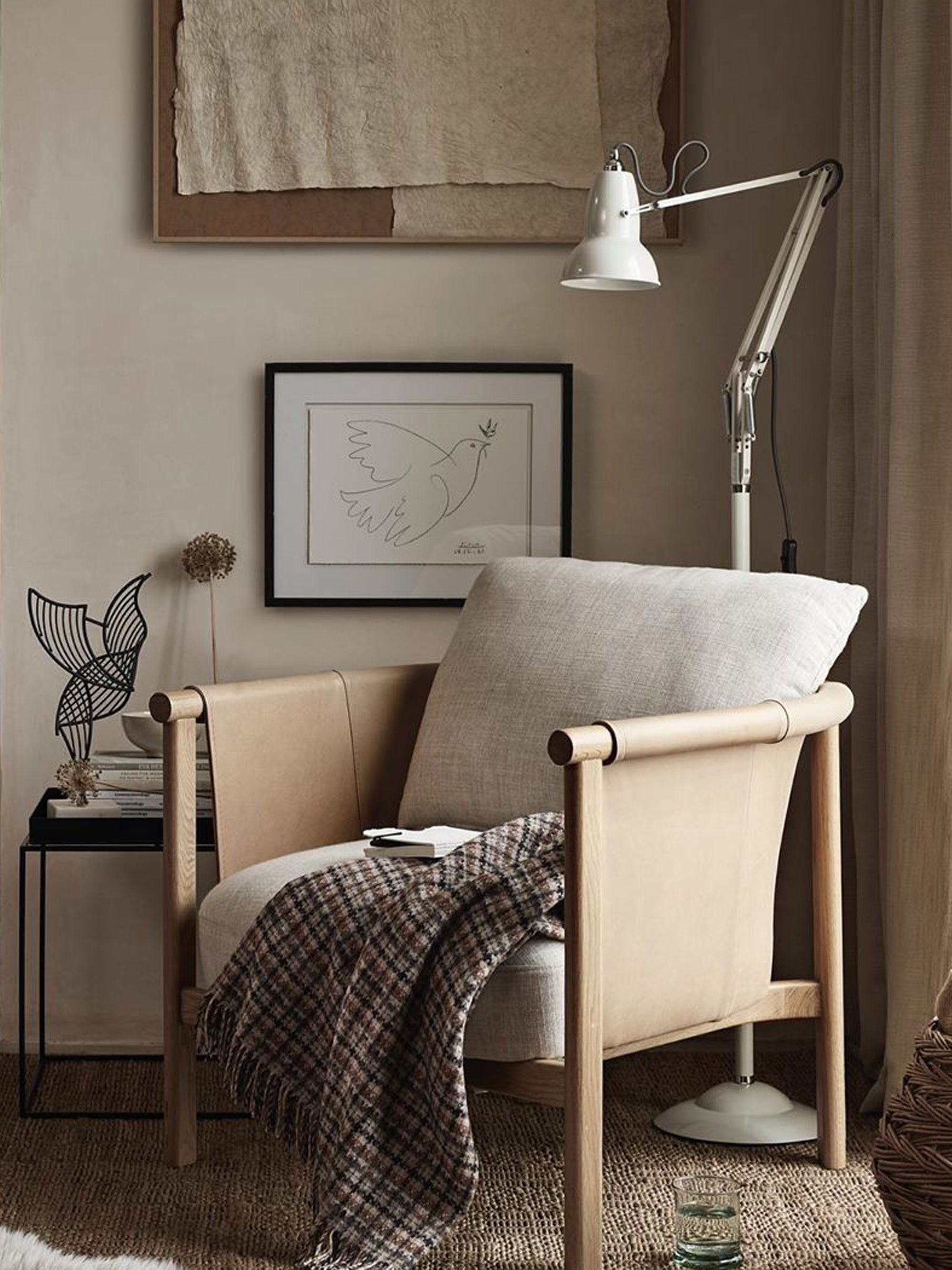 Petite liseuse LED Seff - Blanc cassé