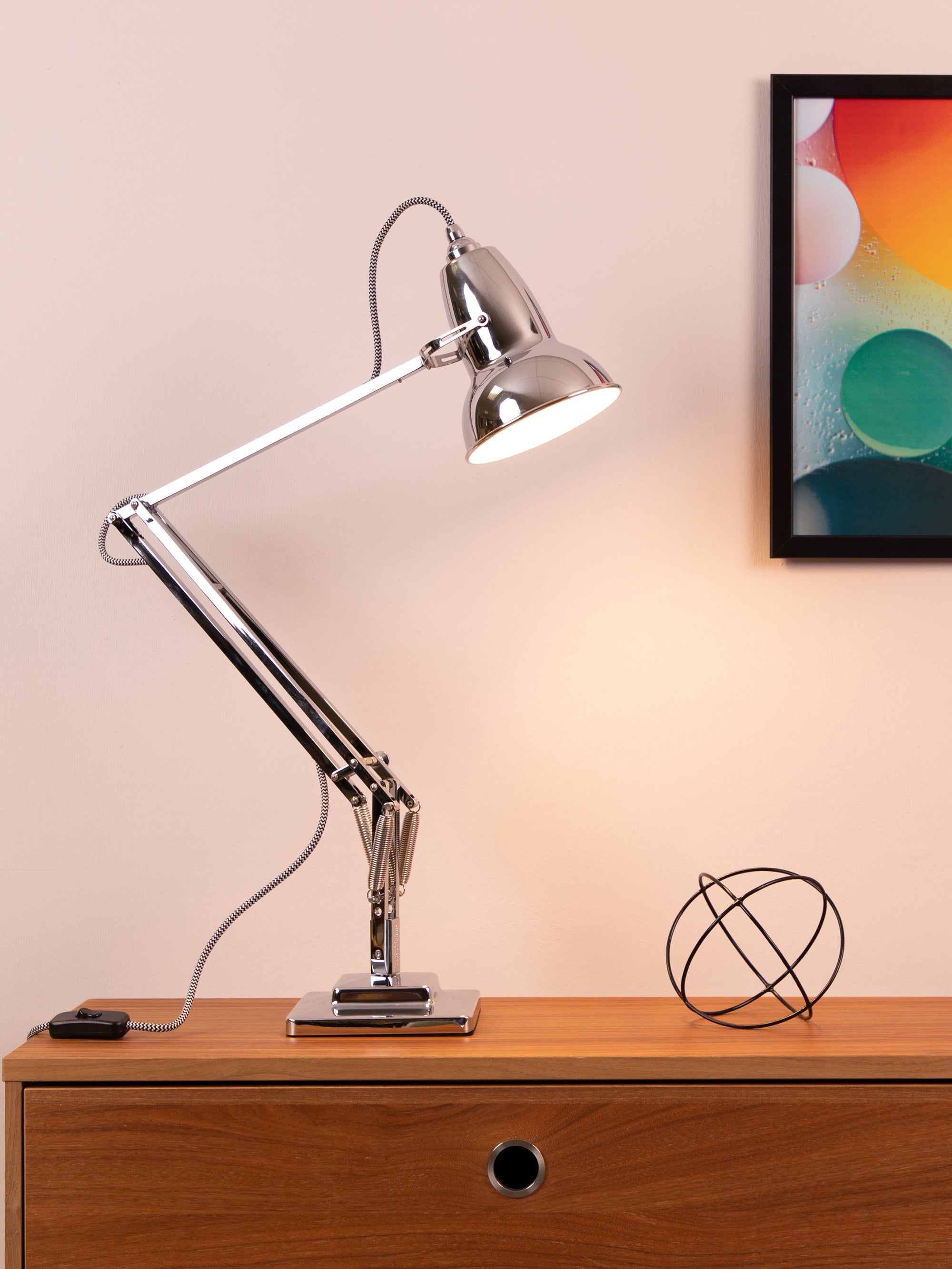 Grande lampe de bureau LED Seff - Argenté