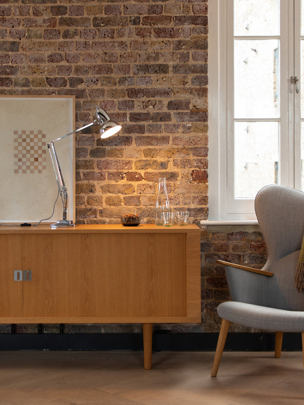 Grande lampe de bureau LED Seff - Argenté