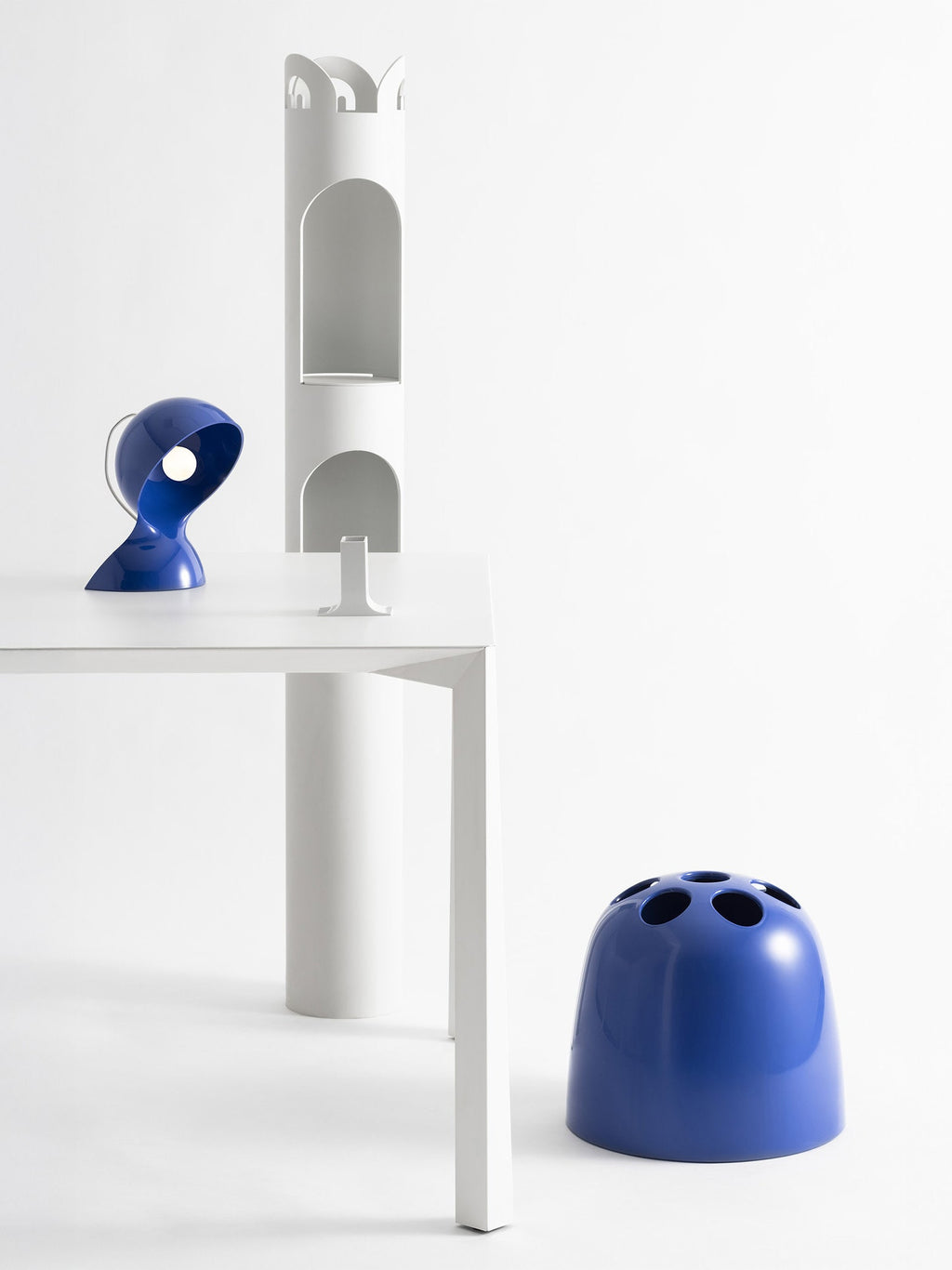 Petite lampe à poser Deklin - Bleu roi