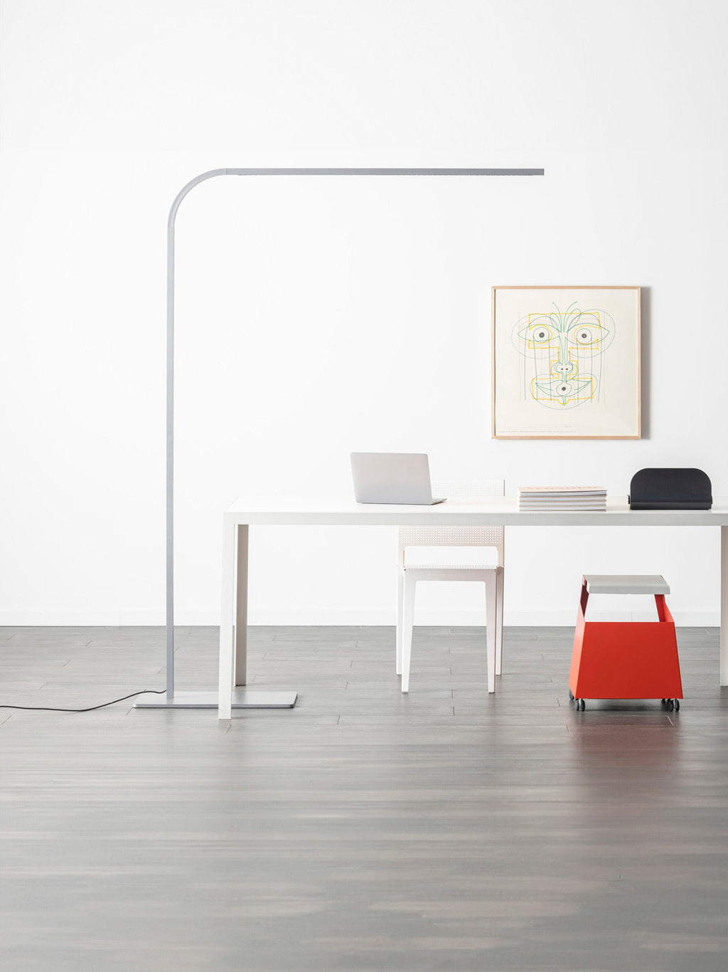 Grande lampe à arc LED dimmable pivotante - Argent
