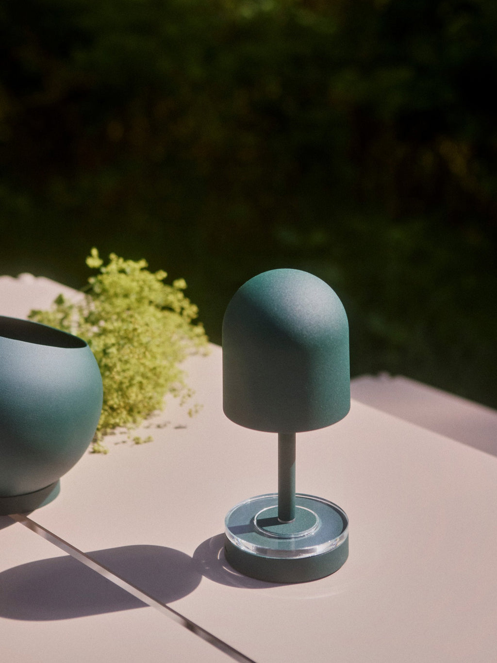 Lampe à poser LED d'extérieur Jussi, intensité ajustable - Bleu pétrole
