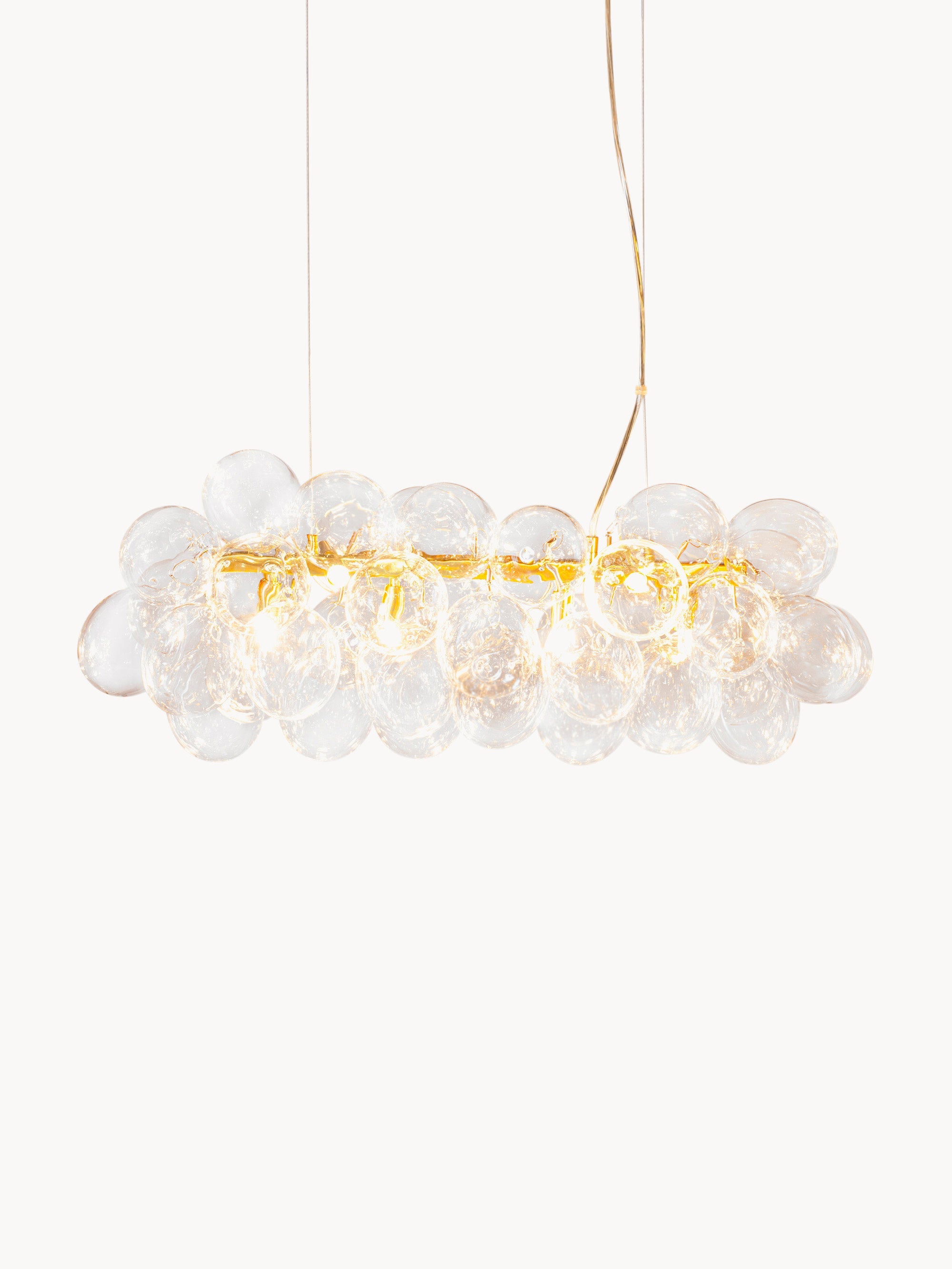 Suspension soufflée bouche Magnar - Doré, transparent