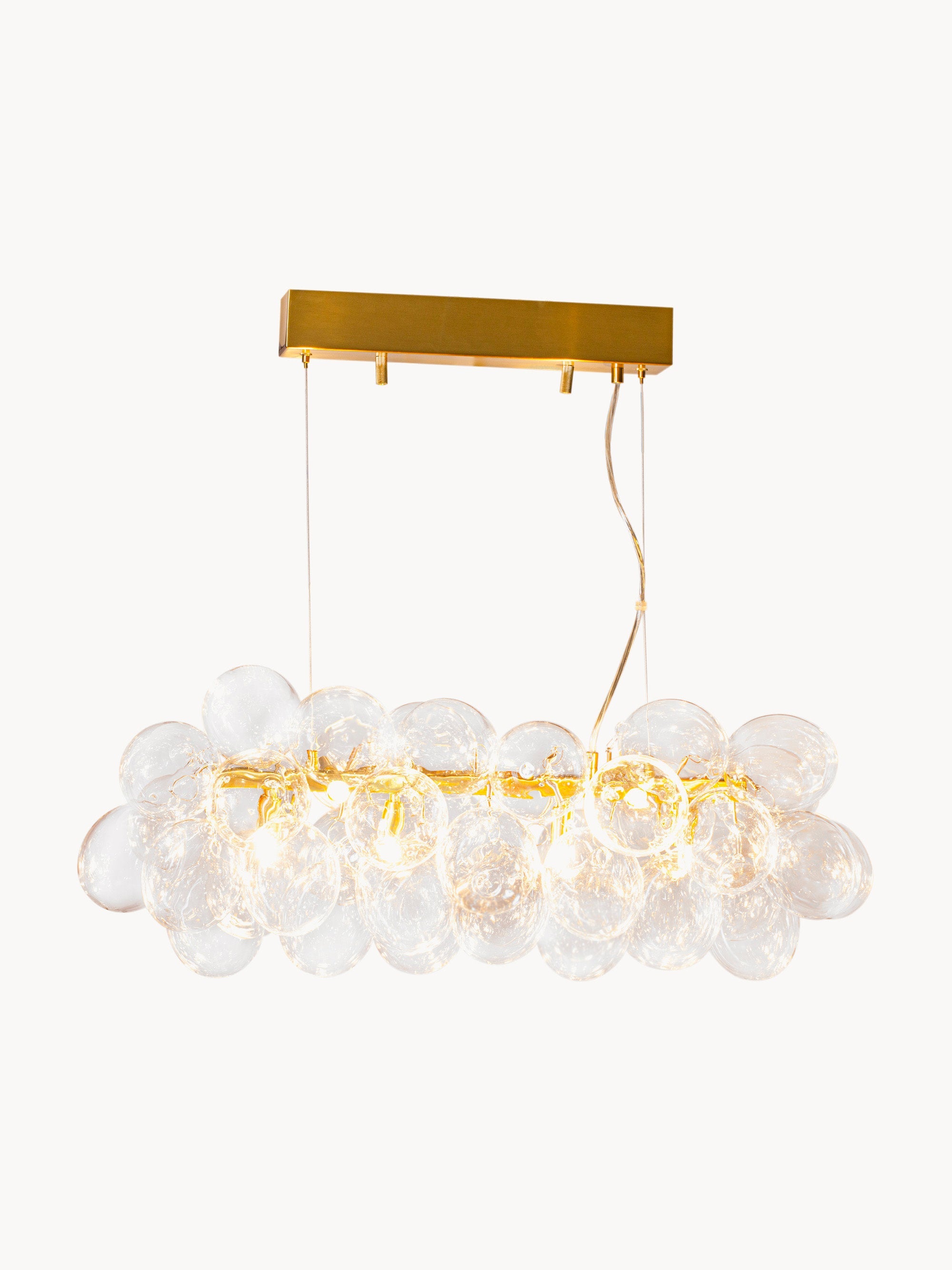 Suspension soufflée bouche Magnar - Doré, transparent