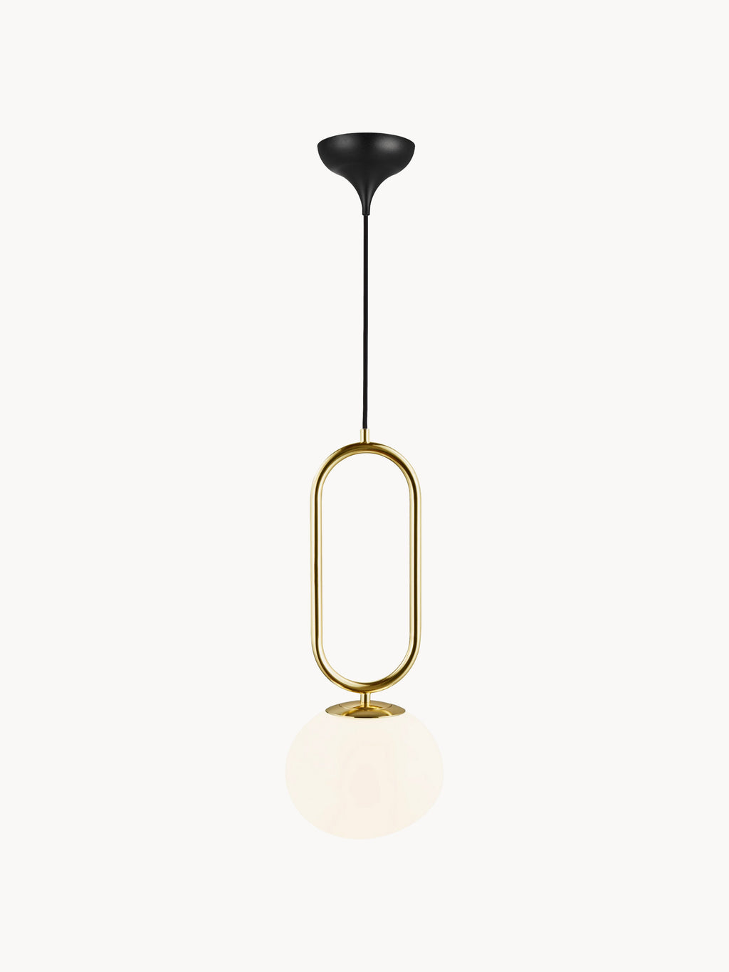 Petite suspension soufflée bouche Rainer - Blanc, doré