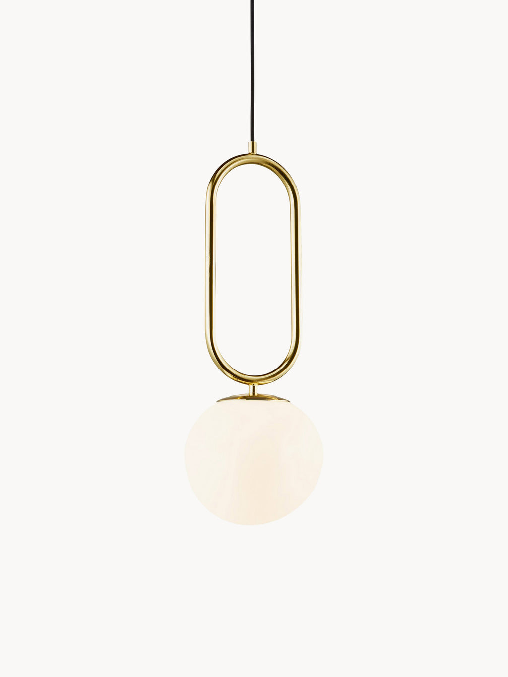 Petite suspension soufflée bouche Rainer - Blanc, doré