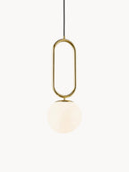 Petite suspension soufflée bouche Rainer - Blanc, doré