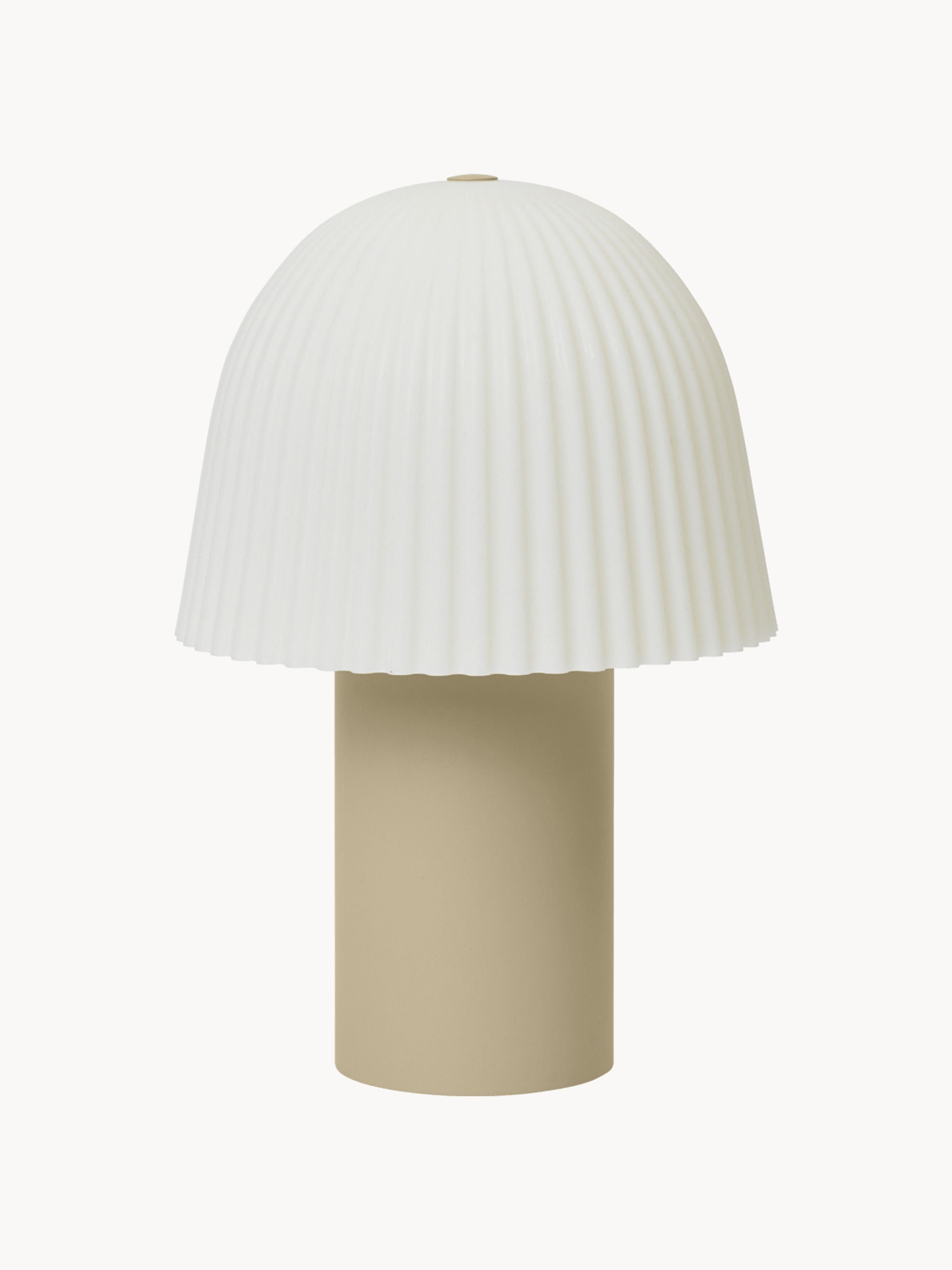 Petite lampe à poser LED mobile Aarne, intensité ajustable - Beige, blanc