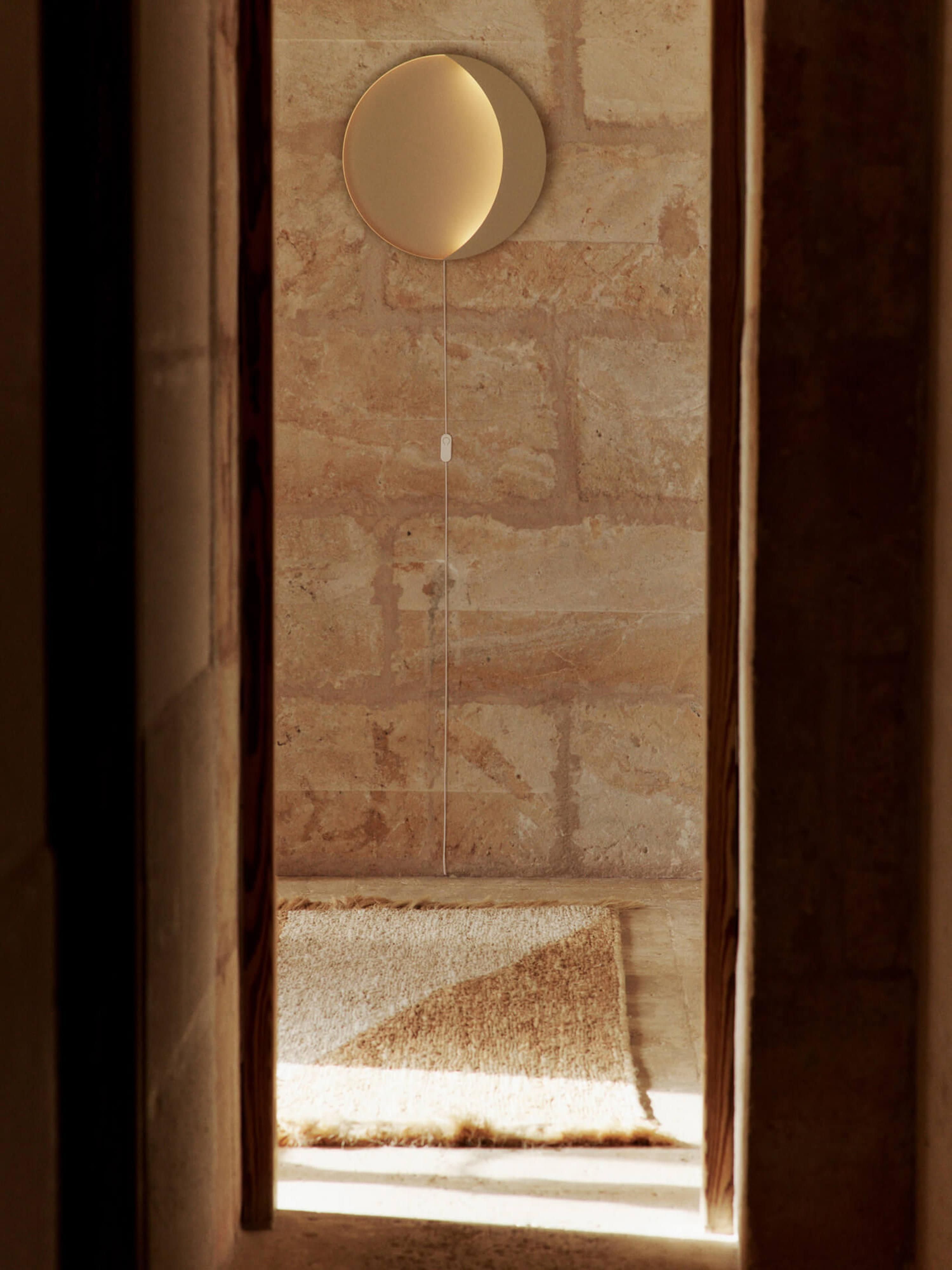 Applique murale LED avec prise secteur Rye, intensité ajustable - Beige