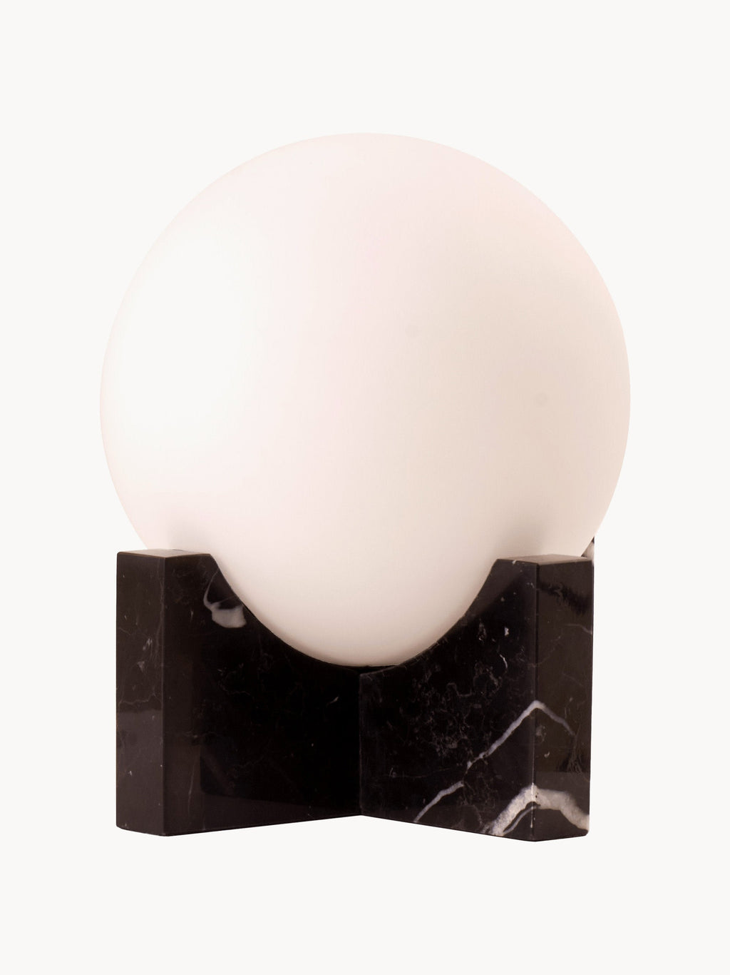 Petite lampe à poser en marbre Riel - Blanc, noir, marbré