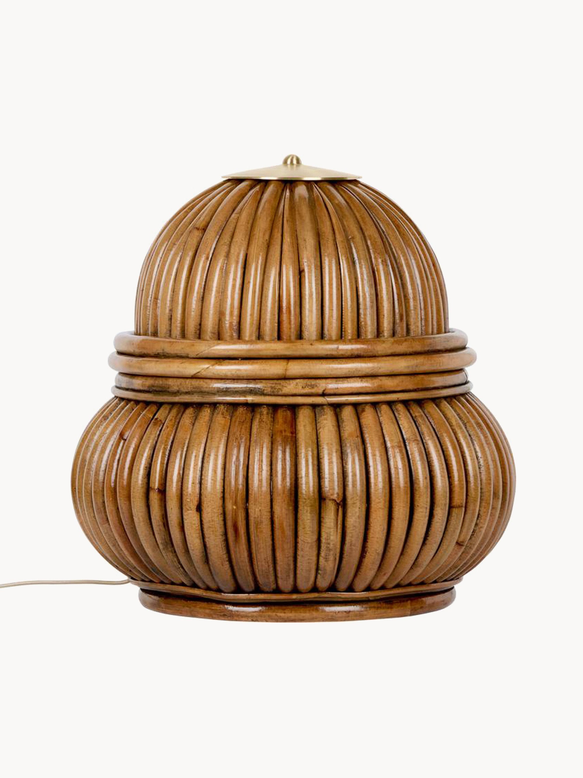 Petit lampadaire en rotin Irvin - Brun