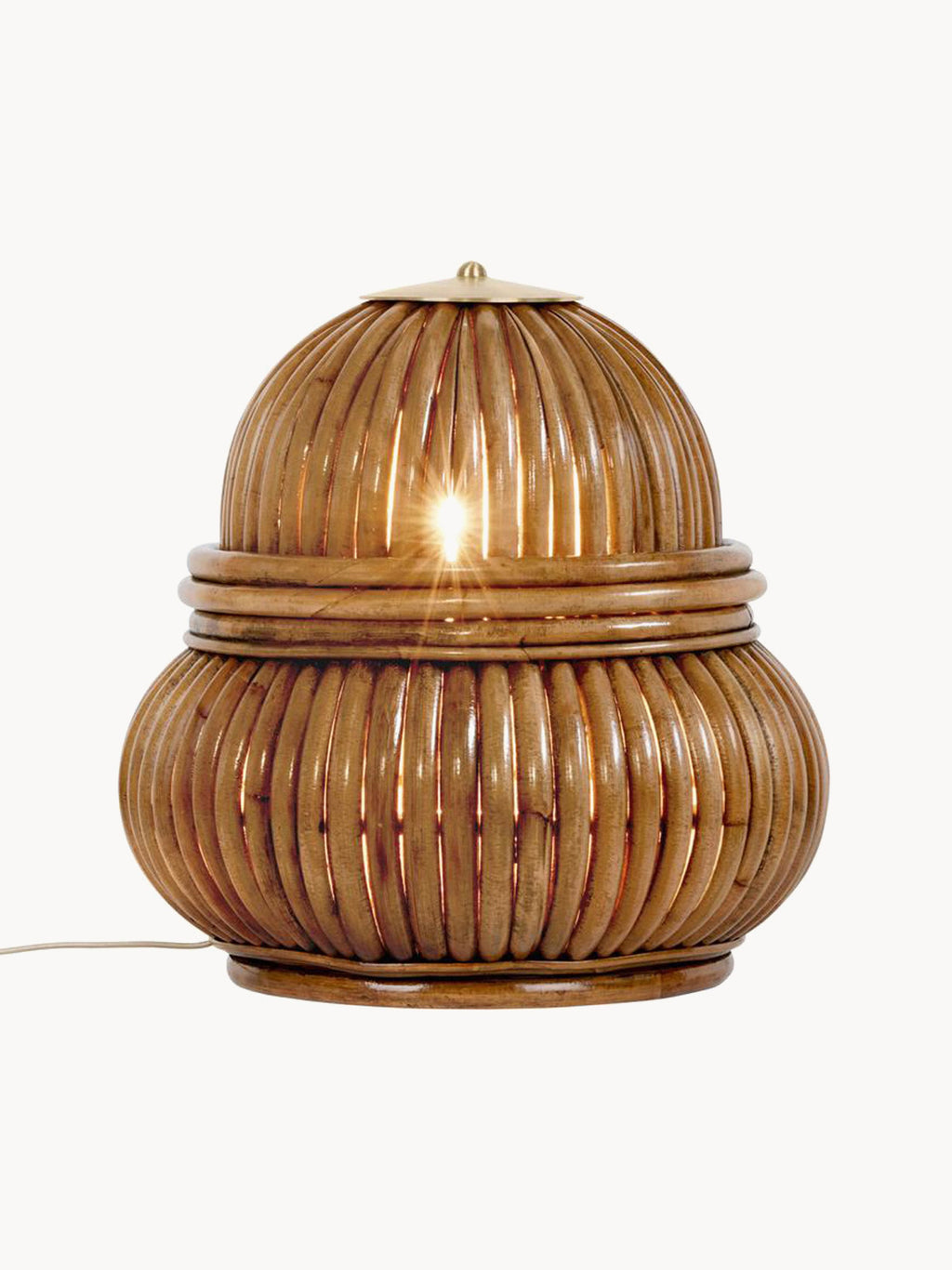 Petit lampadaire en rotin Irvin - Brun