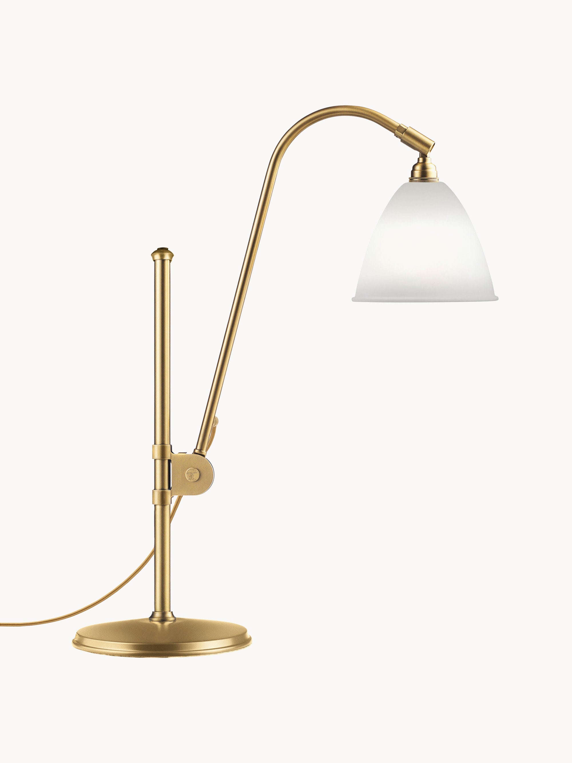Grande lampe à poser Boyd, hauteur réglable - Blanc, doré
