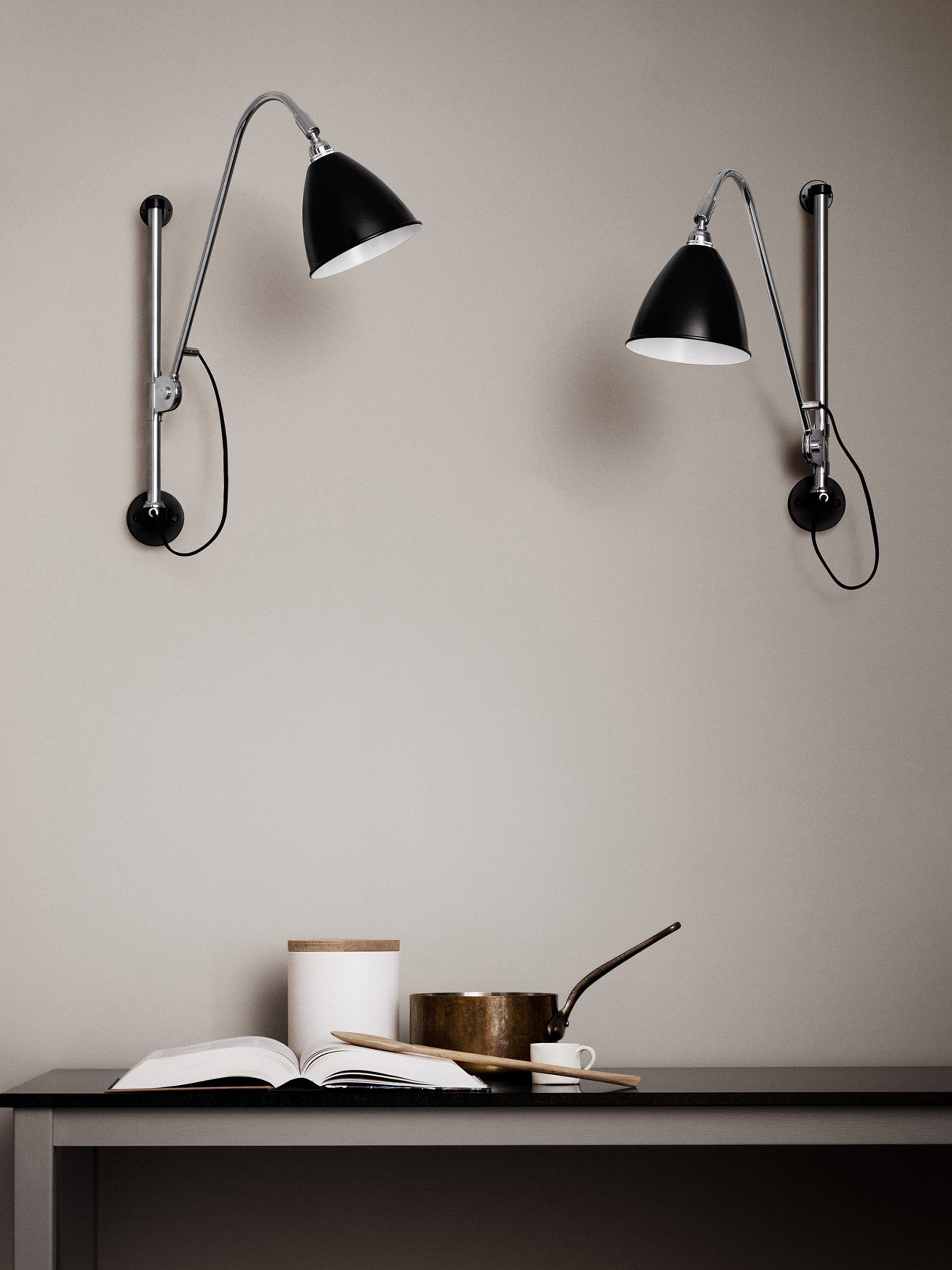 Applique murale Wyatt, intensité ajustable - Noir, argenté