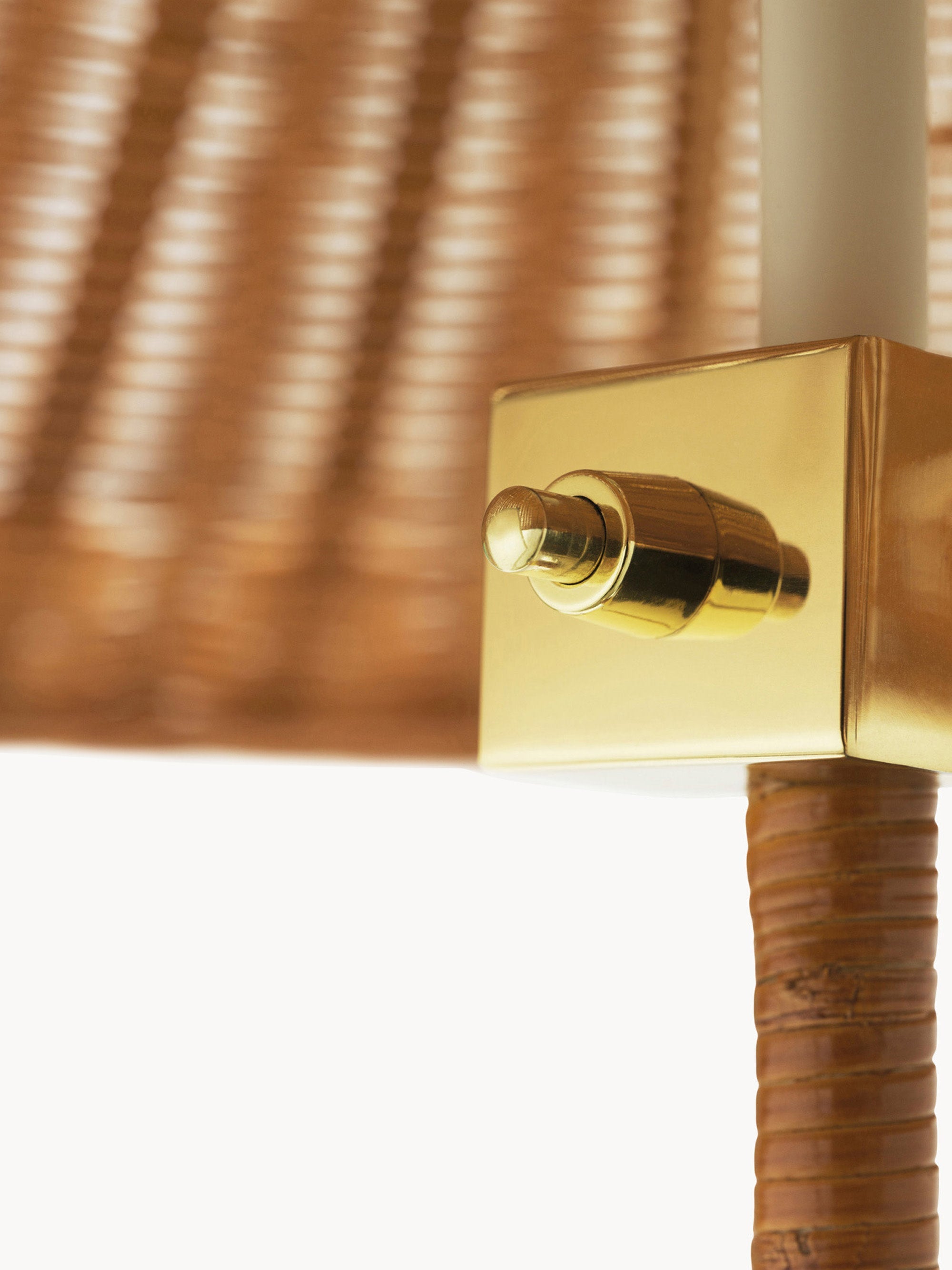 Lampadaire Eben - Brun clair, brun, laiton