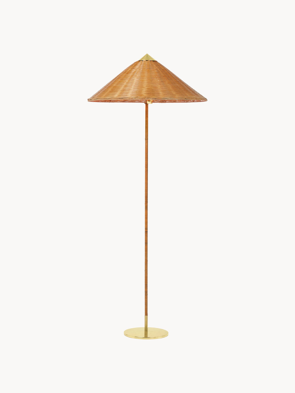 Lampadaire Eben - Brun clair, brun, laiton