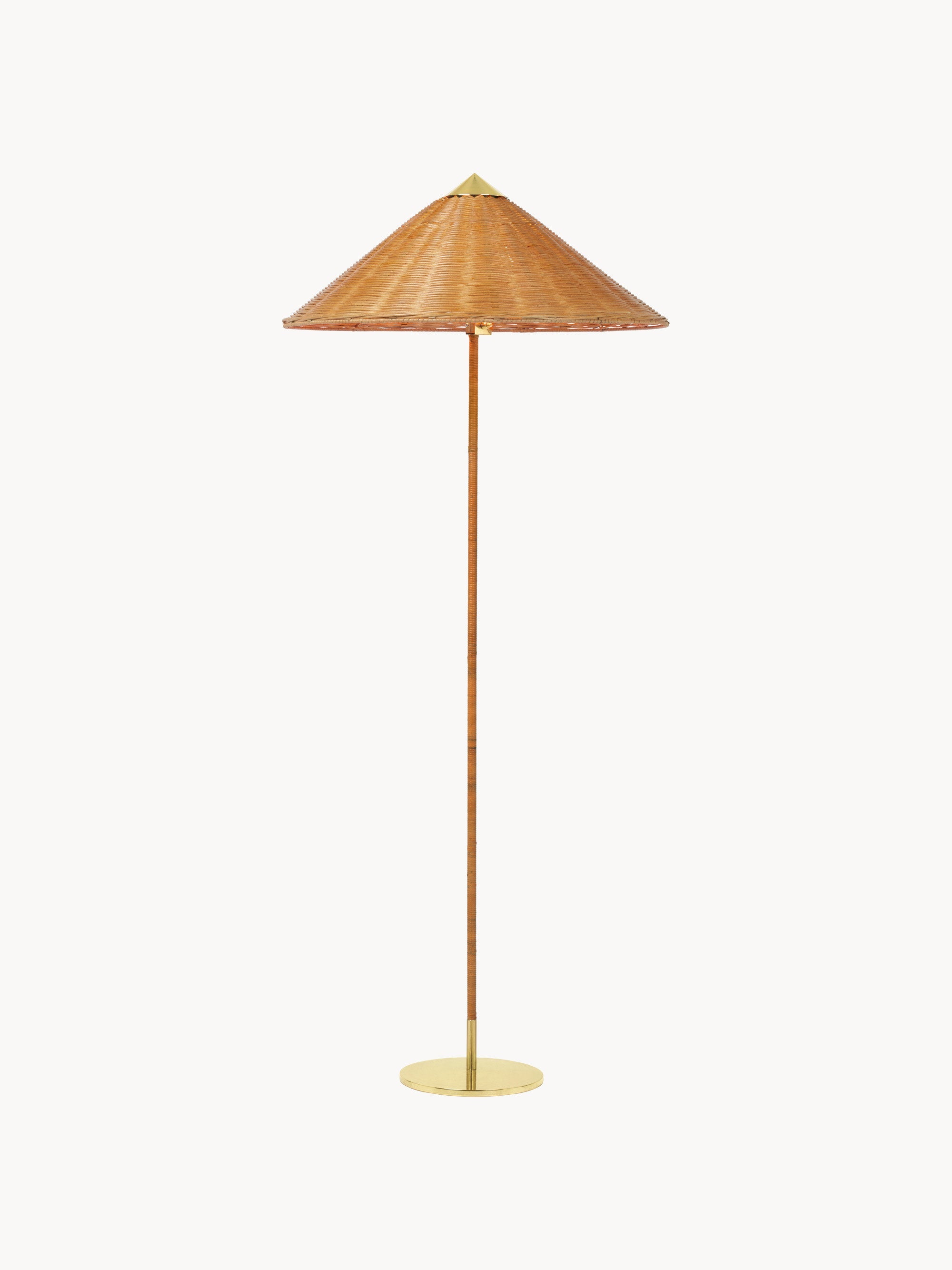 Lampadaire Eben - Brun clair, brun, laiton