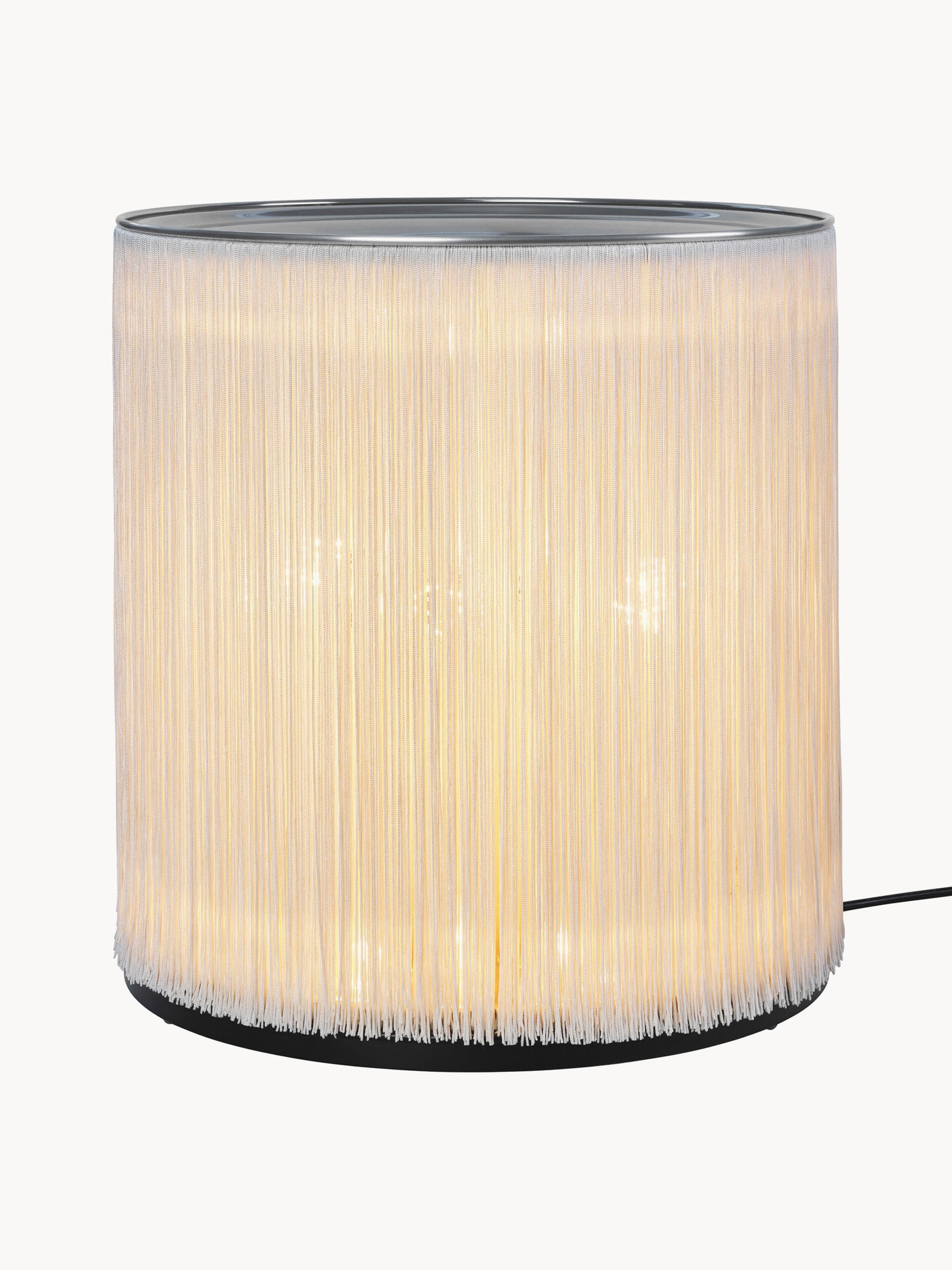 Petit lampadaire Brampton - Blanc cassé, argenté