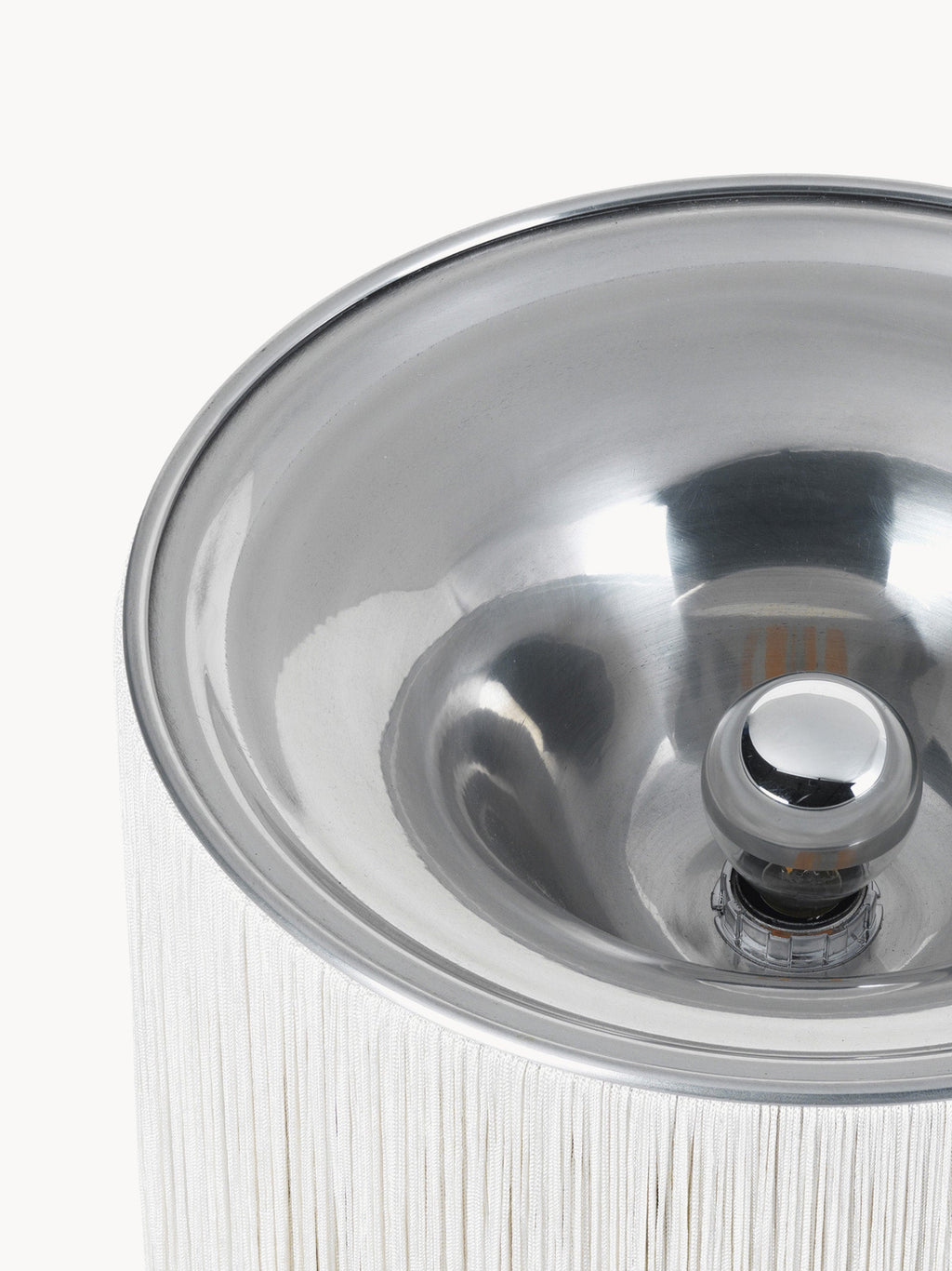 Petit lampadaire Brampton - Blanc cassé, argenté