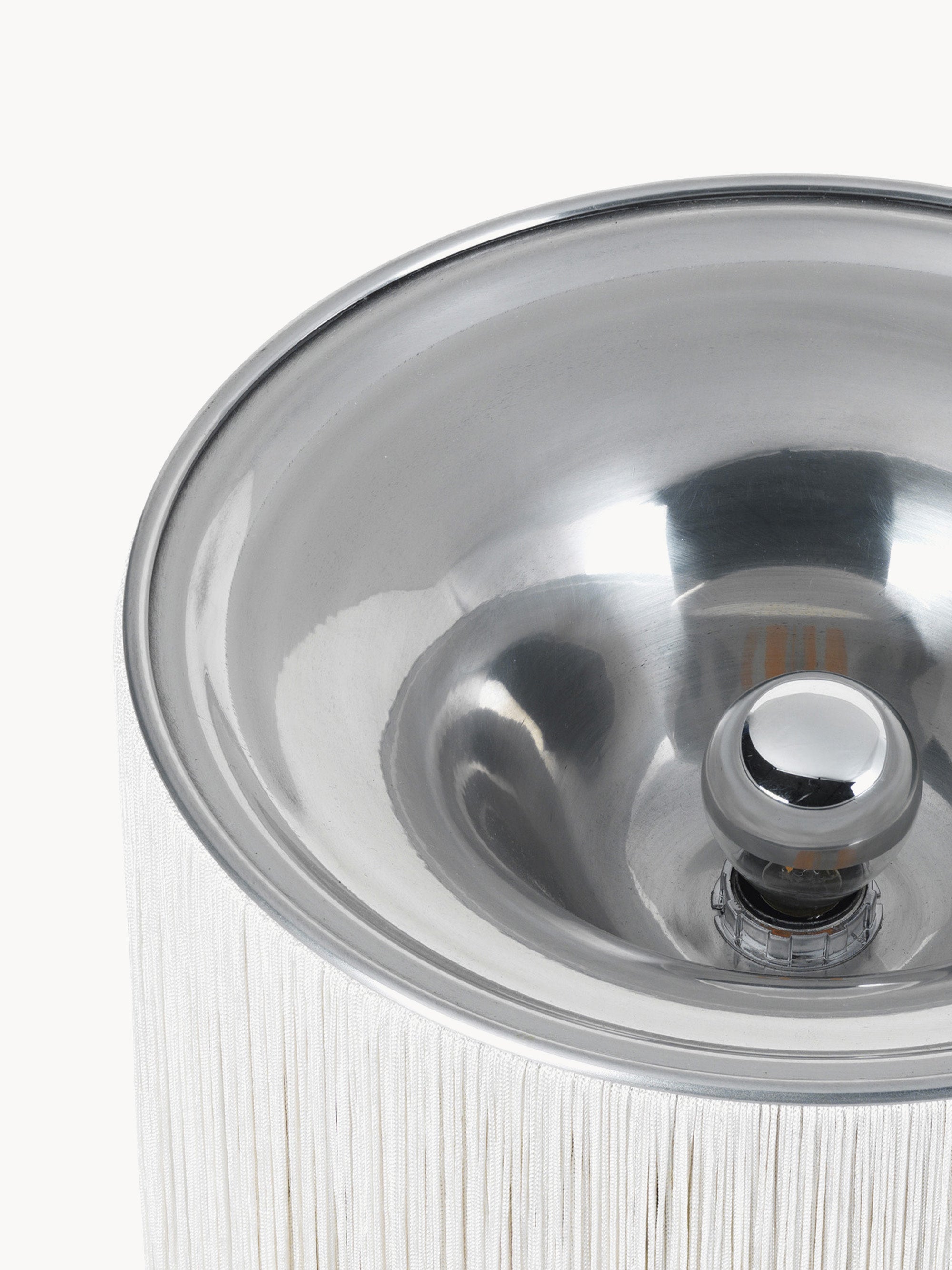 Petit lampadaire Brampton - Blanc cassé, argenté