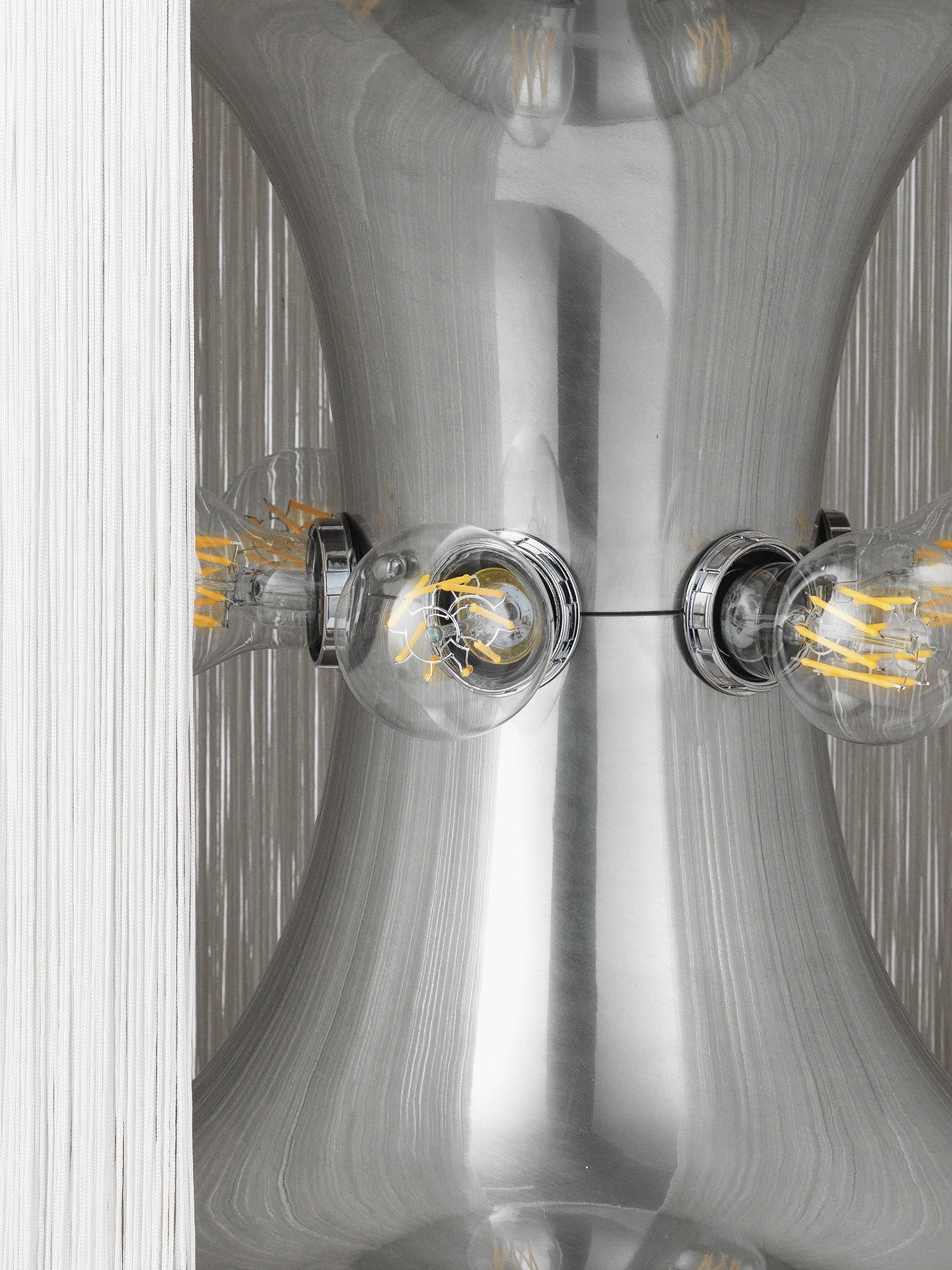 Petit lampadaire Brampton - Blanc cassé, argenté