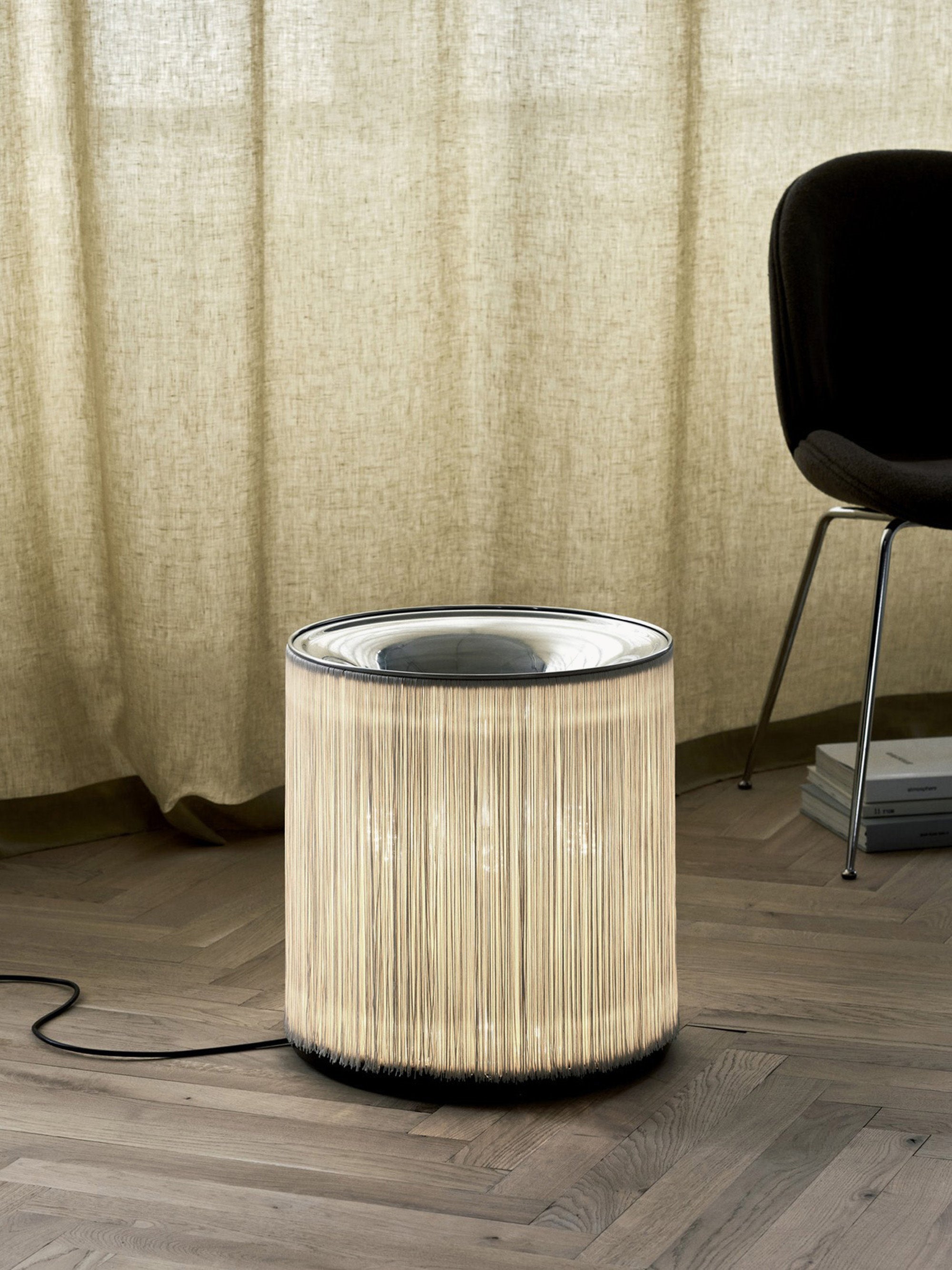 Petit lampadaire Brampton - Blanc cassé, argenté