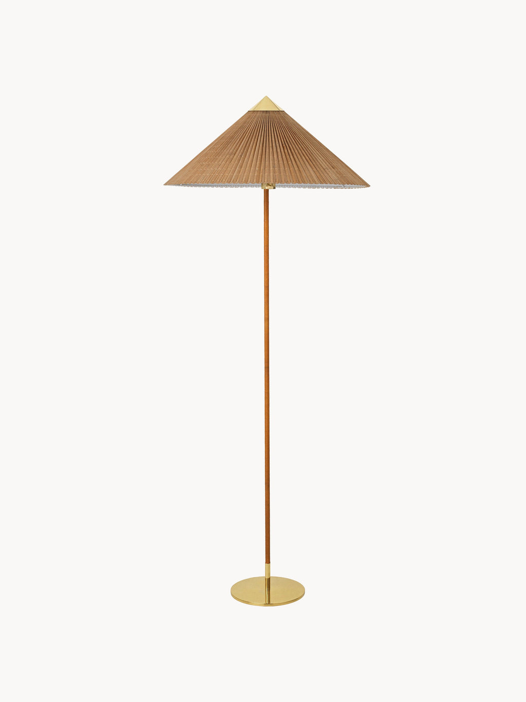 Lampadaire Eben - Beige, brun, laiton