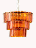 Lustre artisanal Almund - Orange, doré