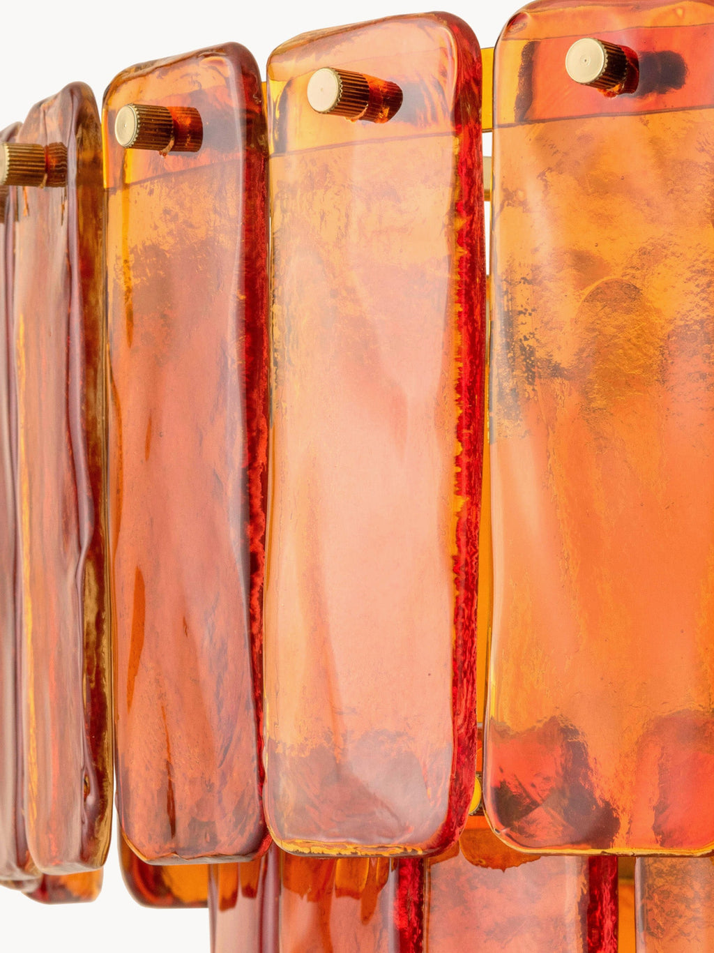 Lustre artisanal Almund - Orange, doré