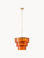 Lustre artisanal Almund - Orange, doré