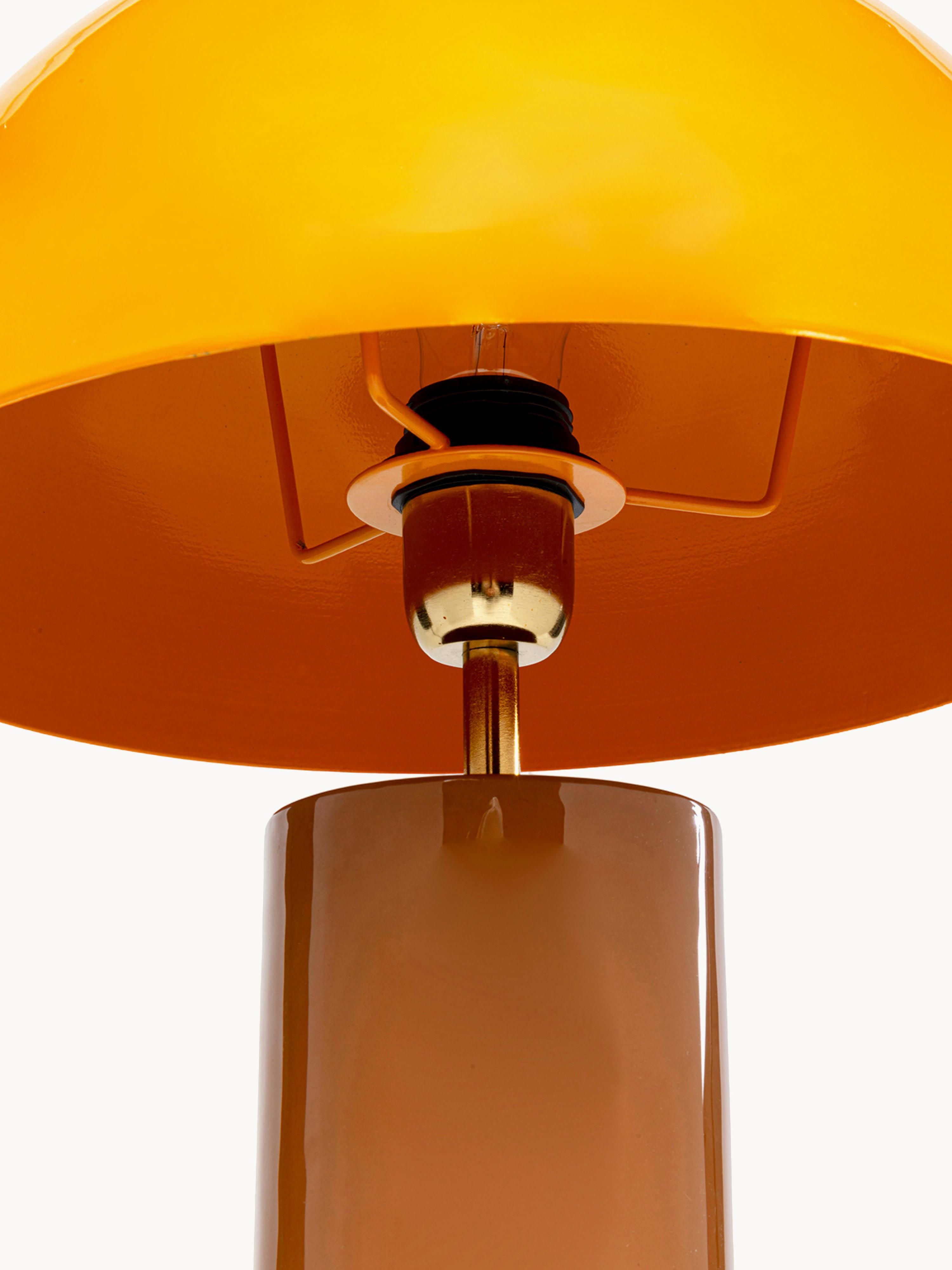 Grande lampe à poser artisanale Buckley - Orange, doré